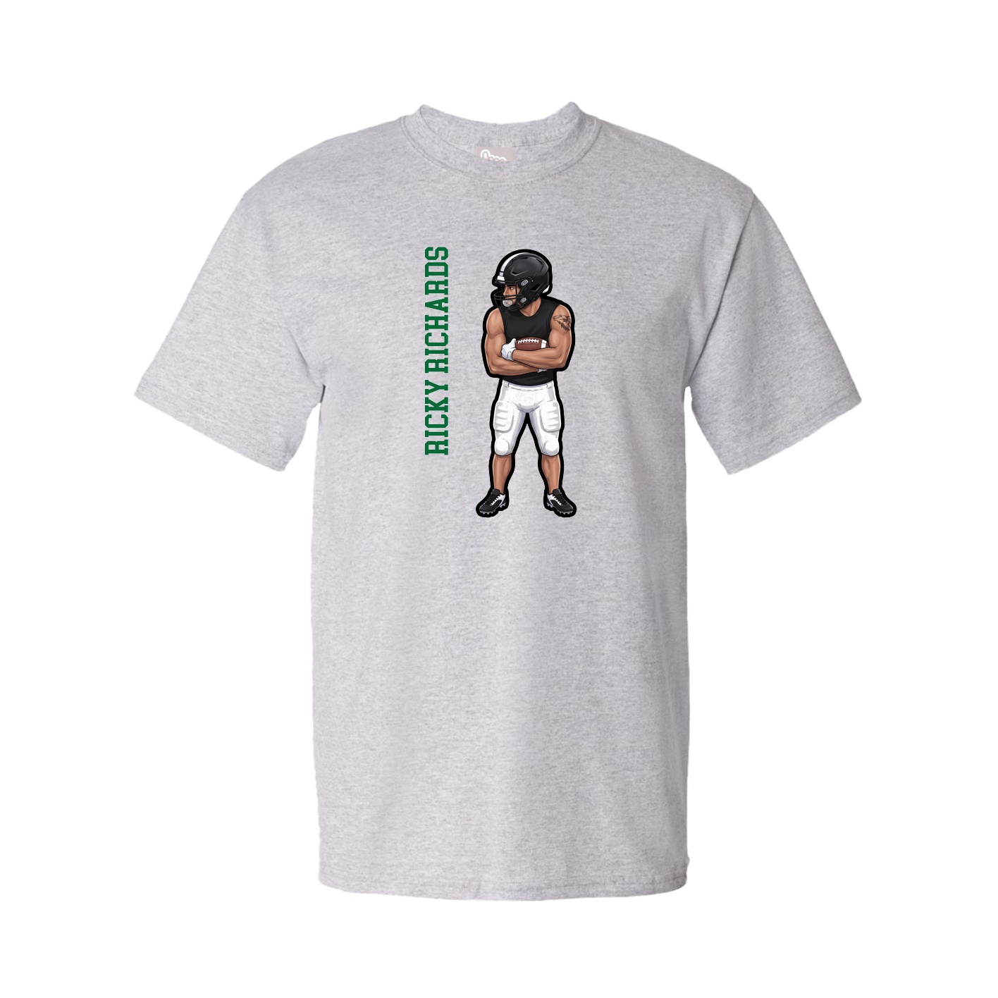 Youth Tee — Name Vertical in Grey