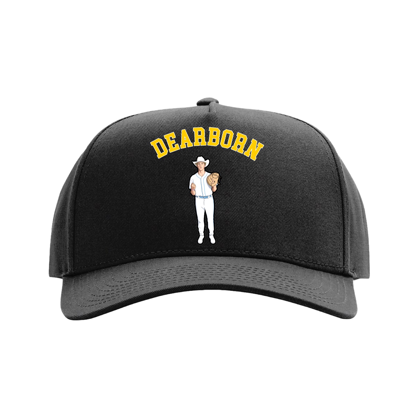 Full Fabric Five-Panel Champ Cap — Shirsey Arch in Black