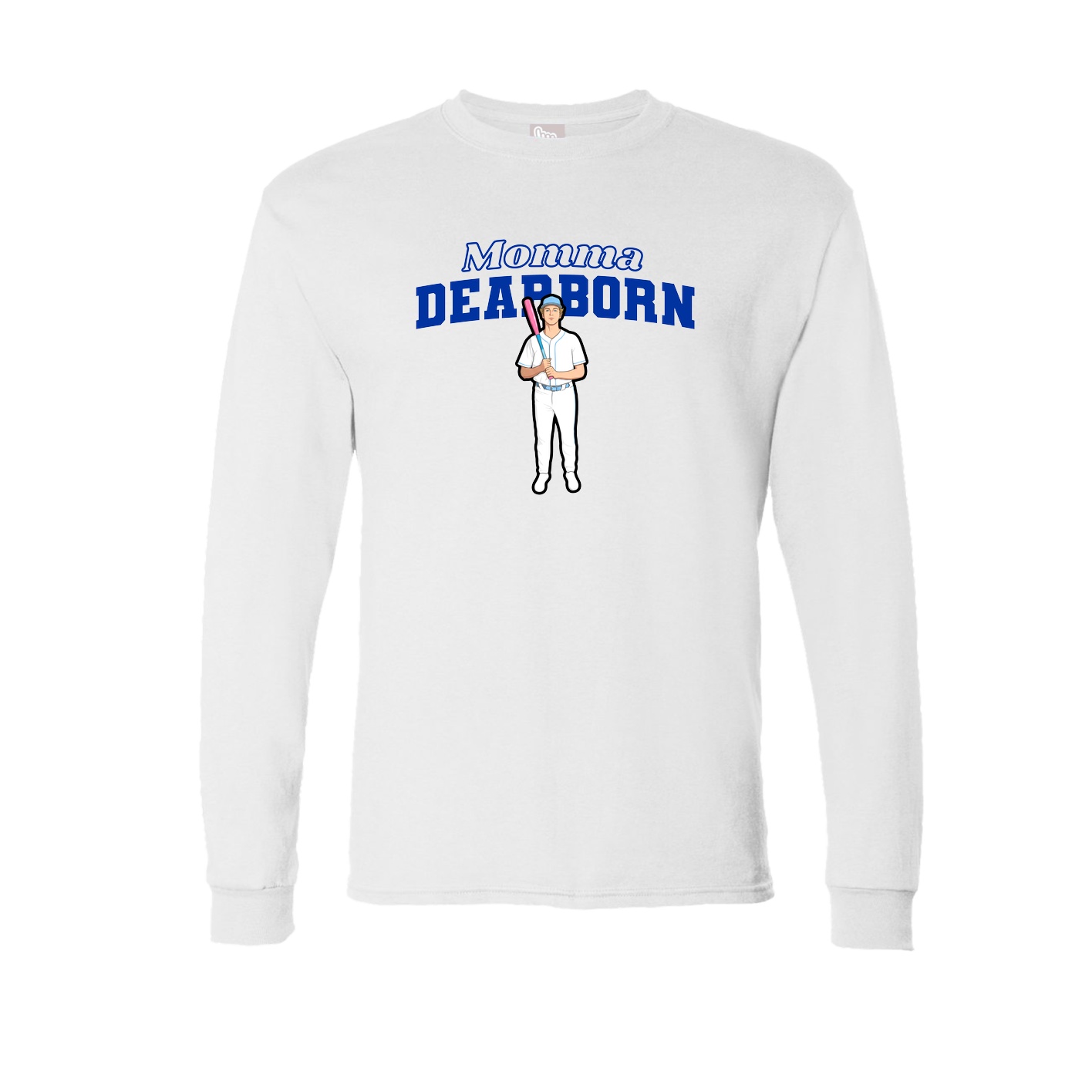 Long Sleeve Tee — Mothers Day Block in White