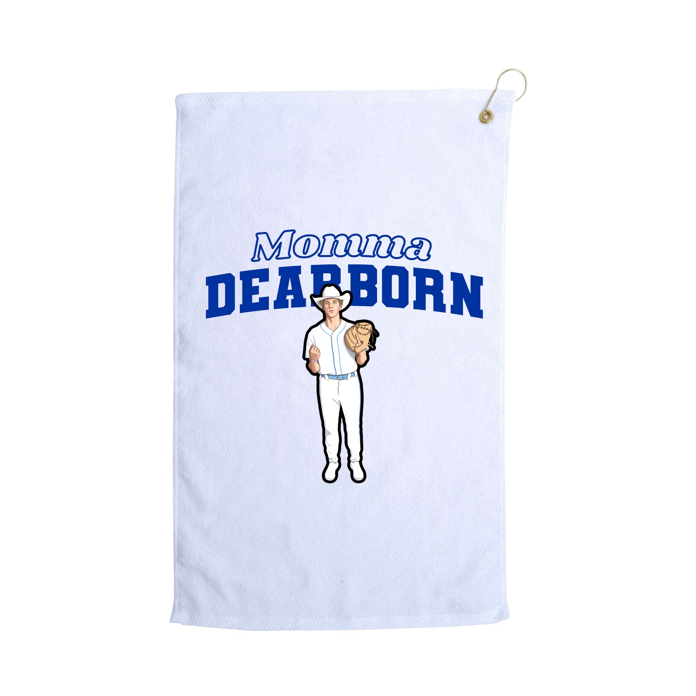 Golf Towel — Mothers Day Block in White