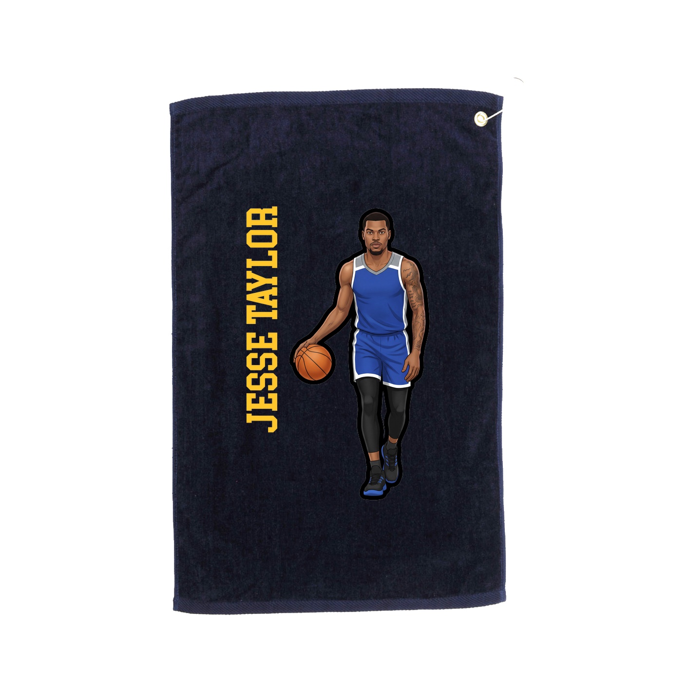 Golf Towel — Name Vertical in Navy
