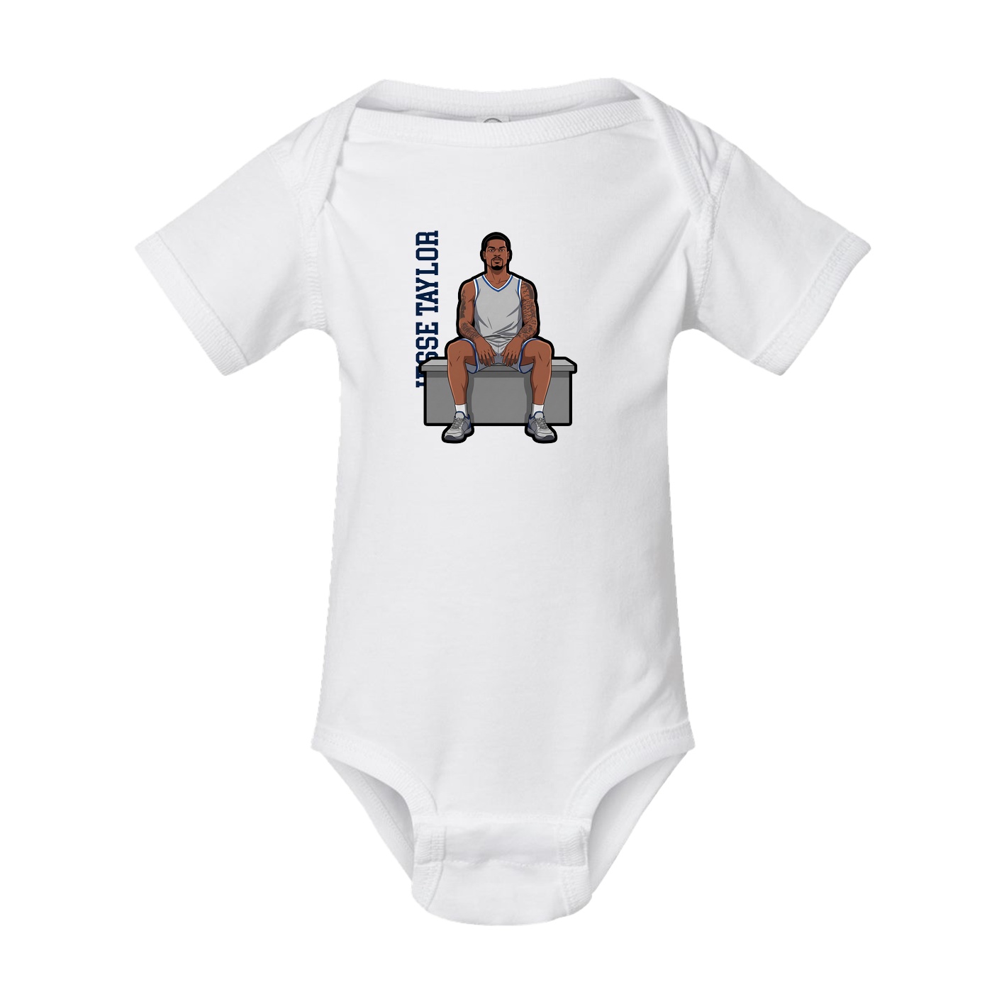 Baby Onesie — Name Vertical in White
