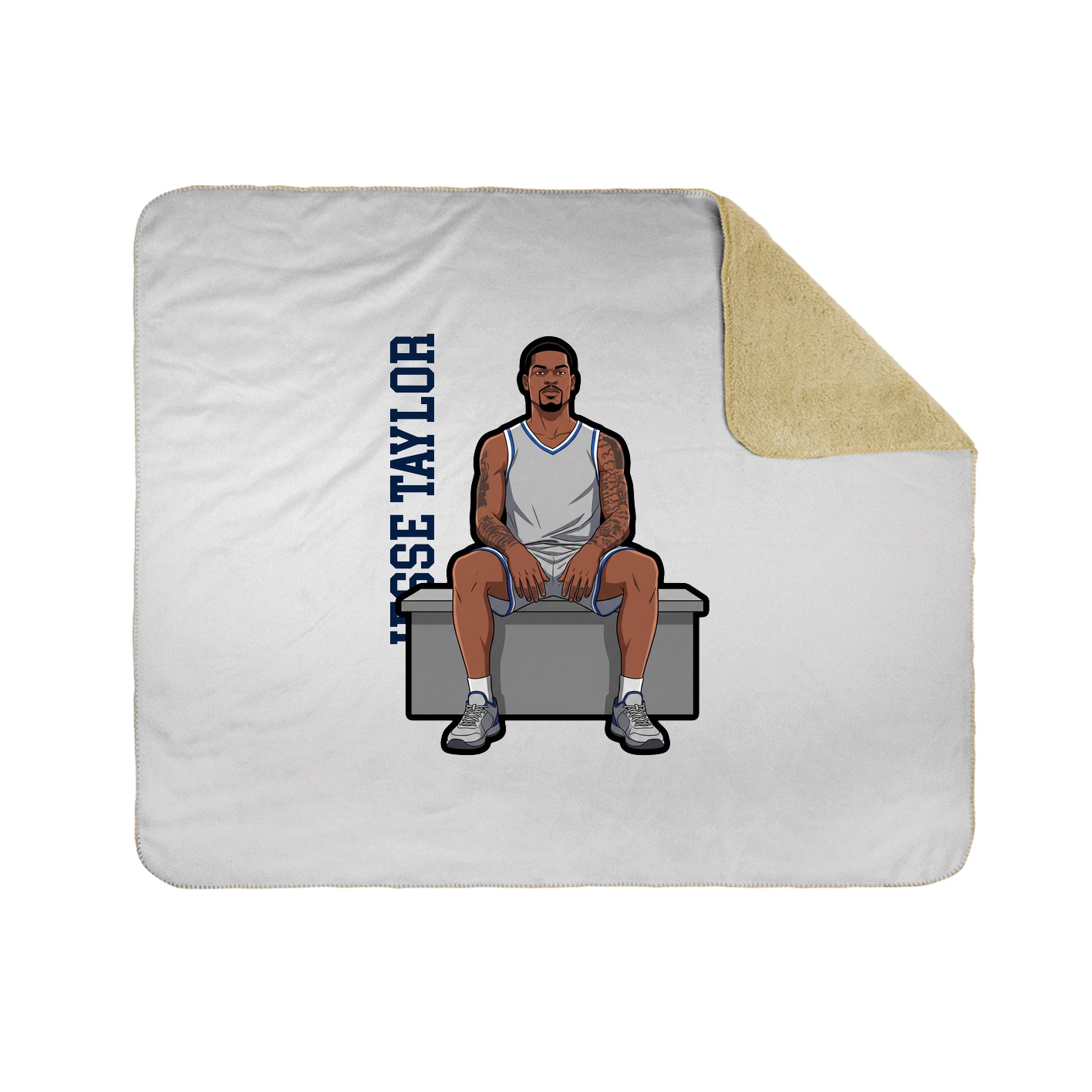 Throw Blanket — Name Vertical in White