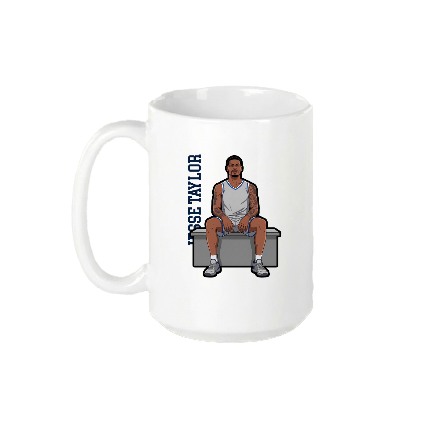 15oz Coffee Mug — Name Vertical in White