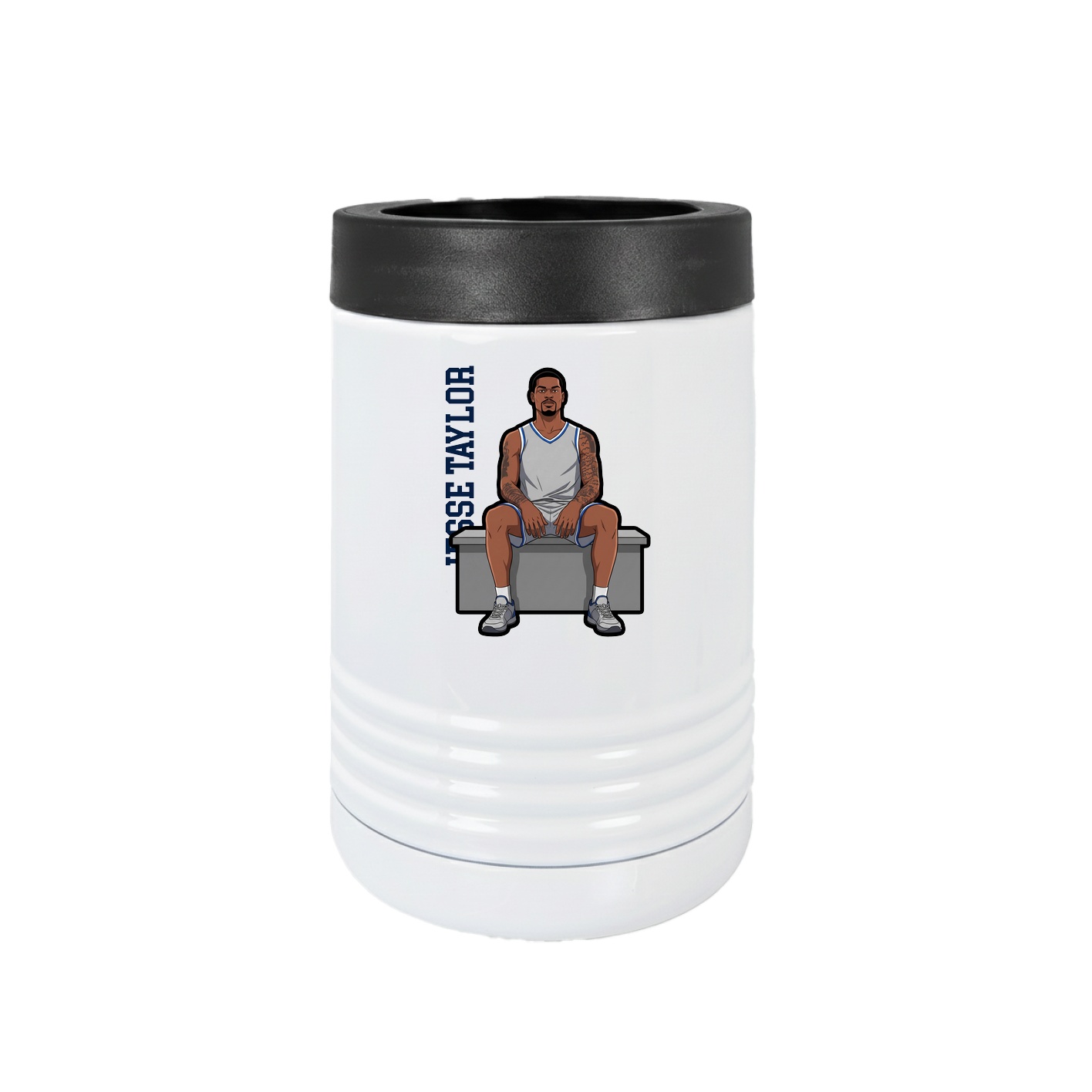 Beverage Holder — Name Vertical in White