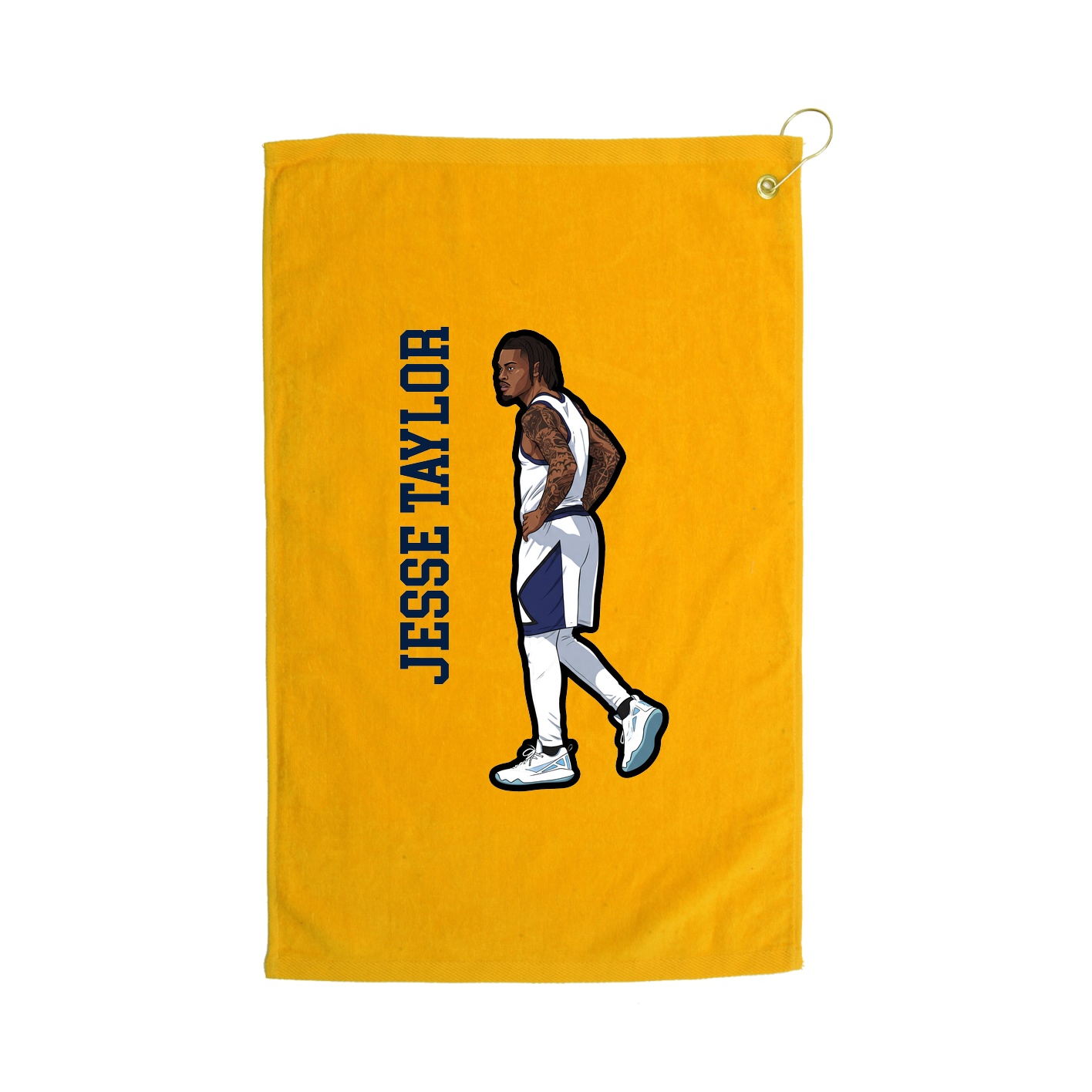 Golf Towel — Name Vertical in Gold