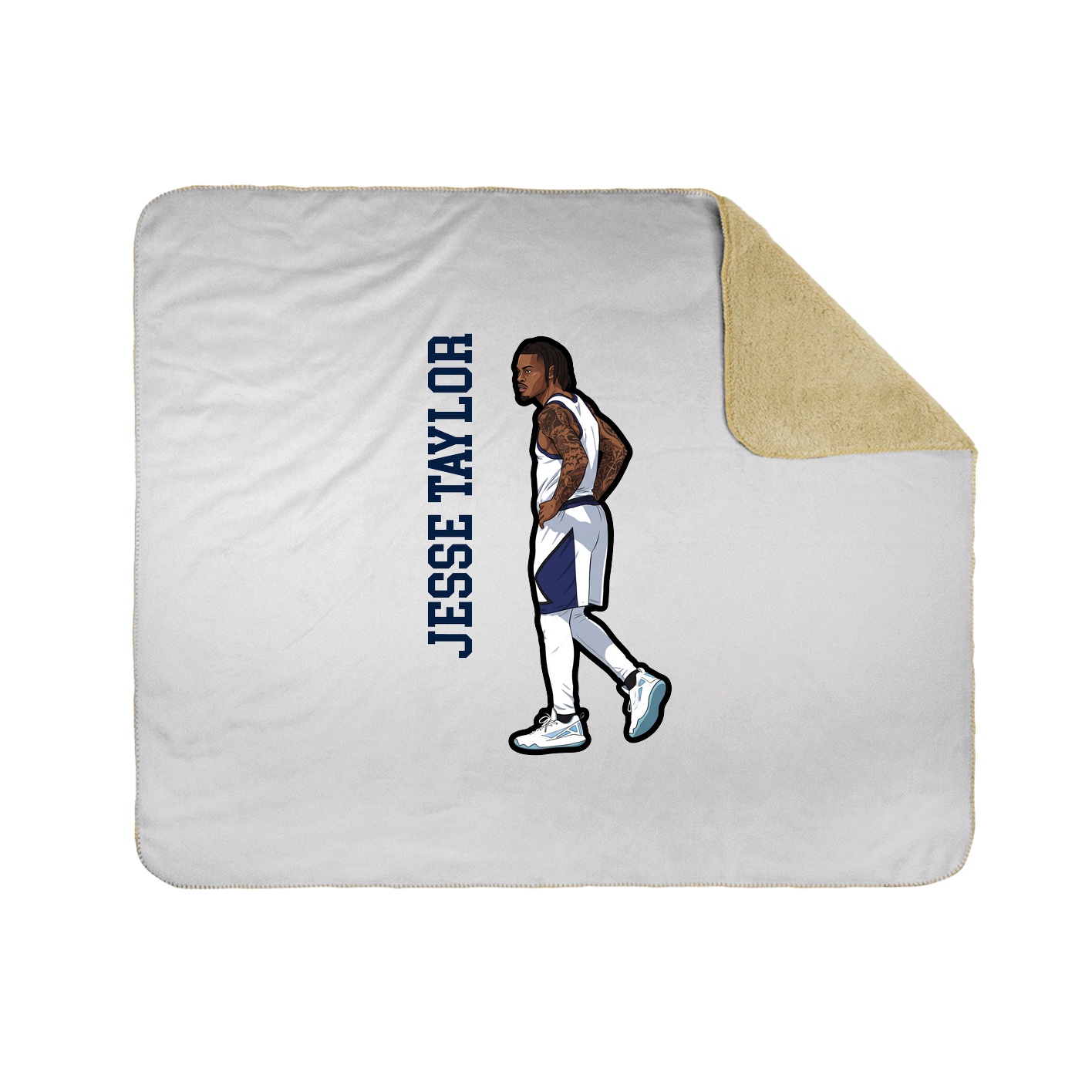 Throw Blanket — Name Vertical in White