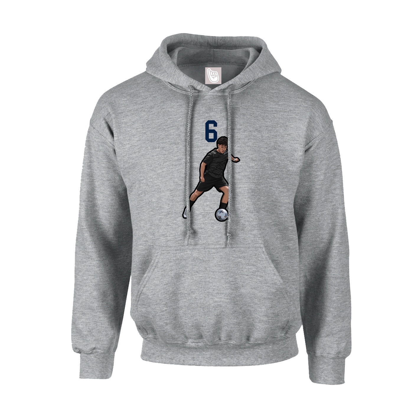 Hoodie — Number Top in Grey