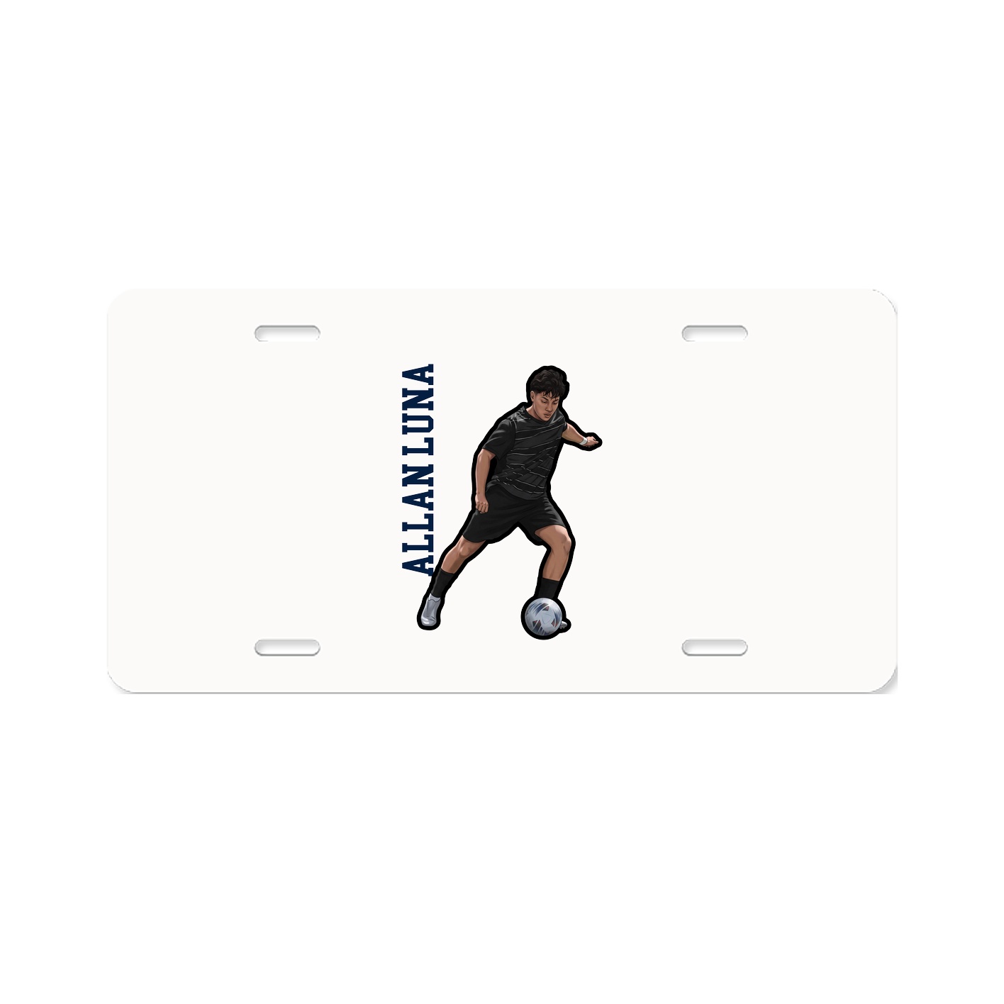 License Plate — Name Vertical in Classic