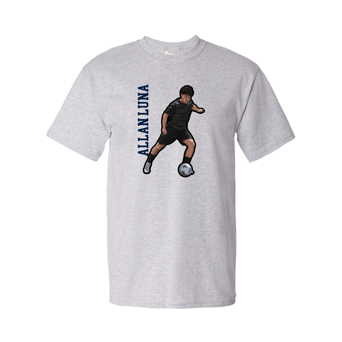 Tee — Name Vertical in Grey