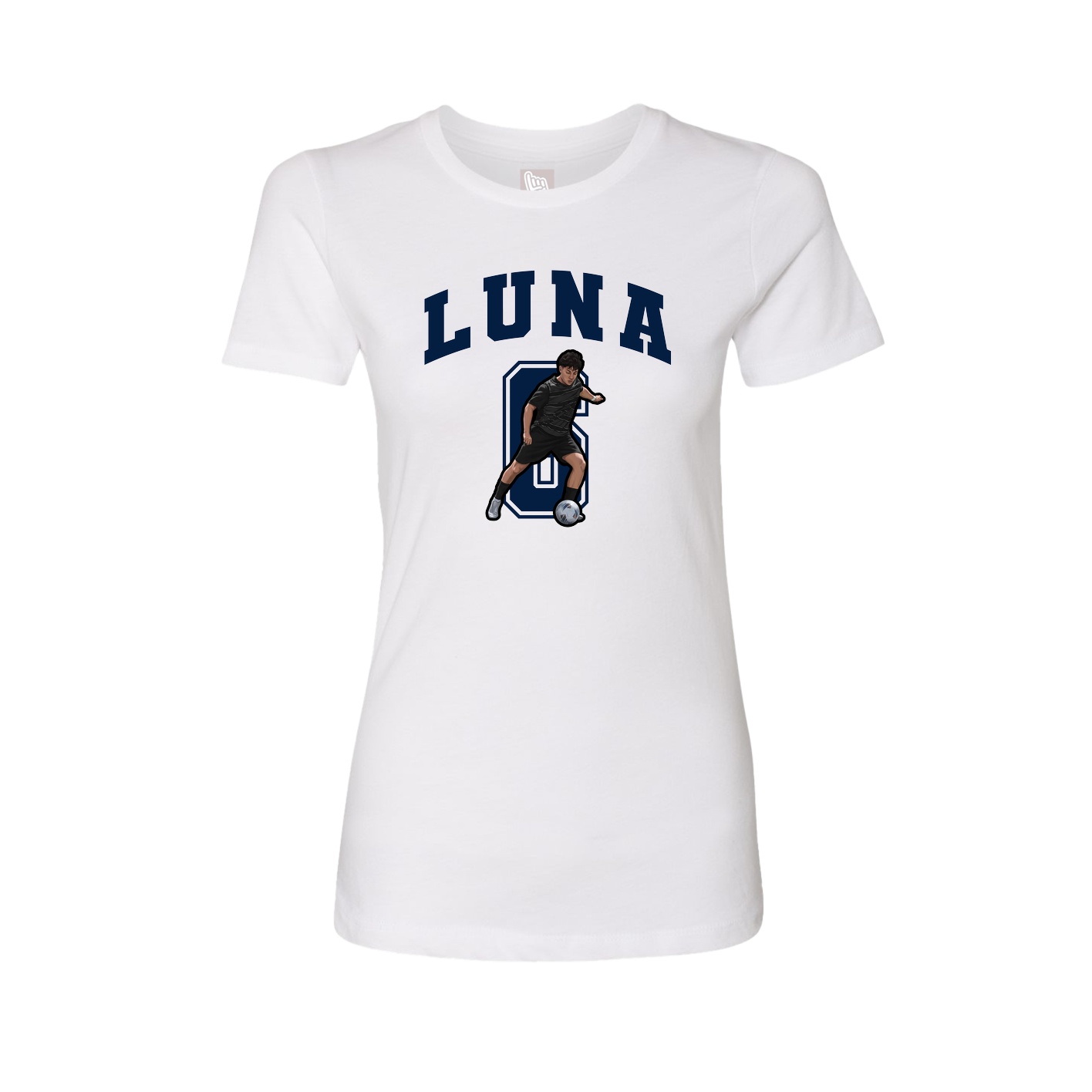 Fitted Women's Tee — Number in White
