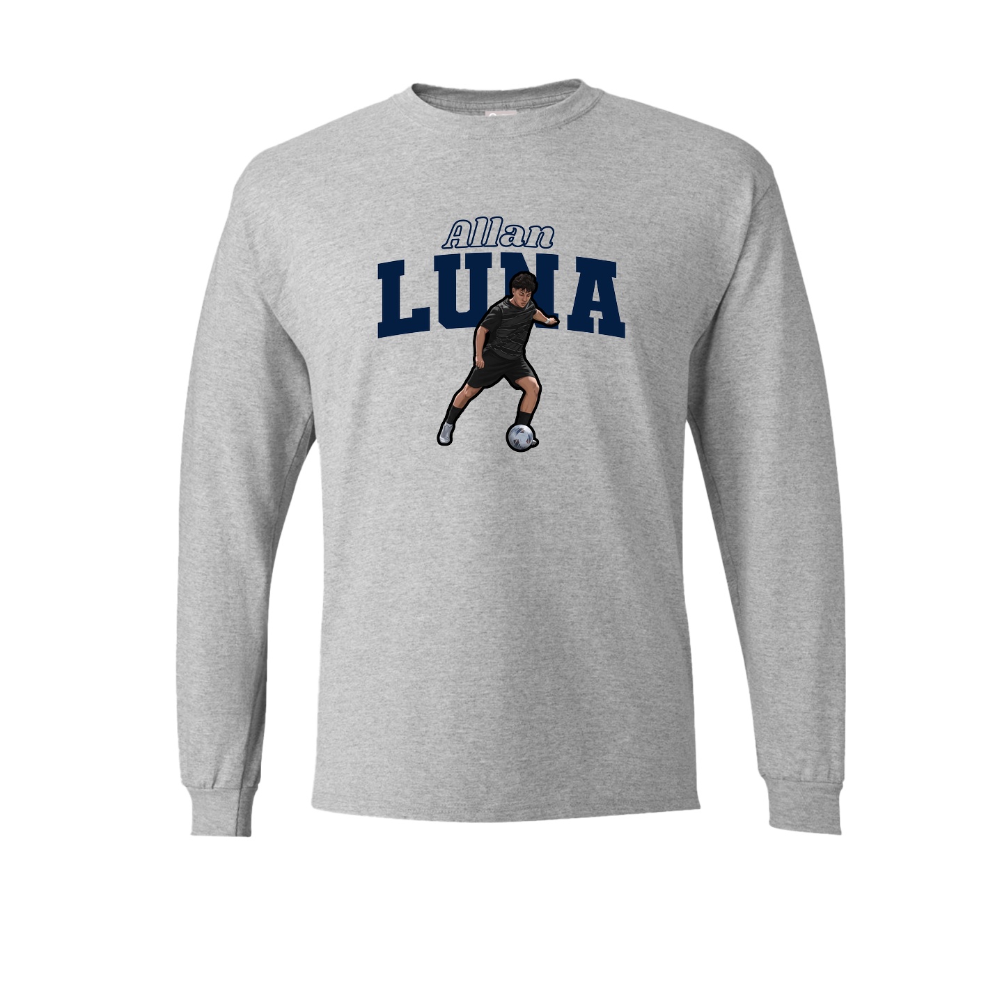 Long Sleeve Tee — Name Arch in Grey