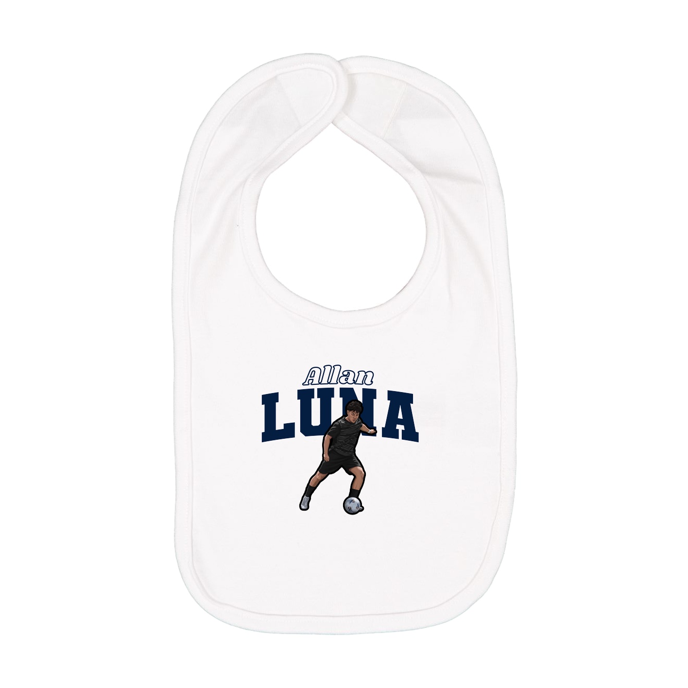 Infant Bib — Name Arch in White