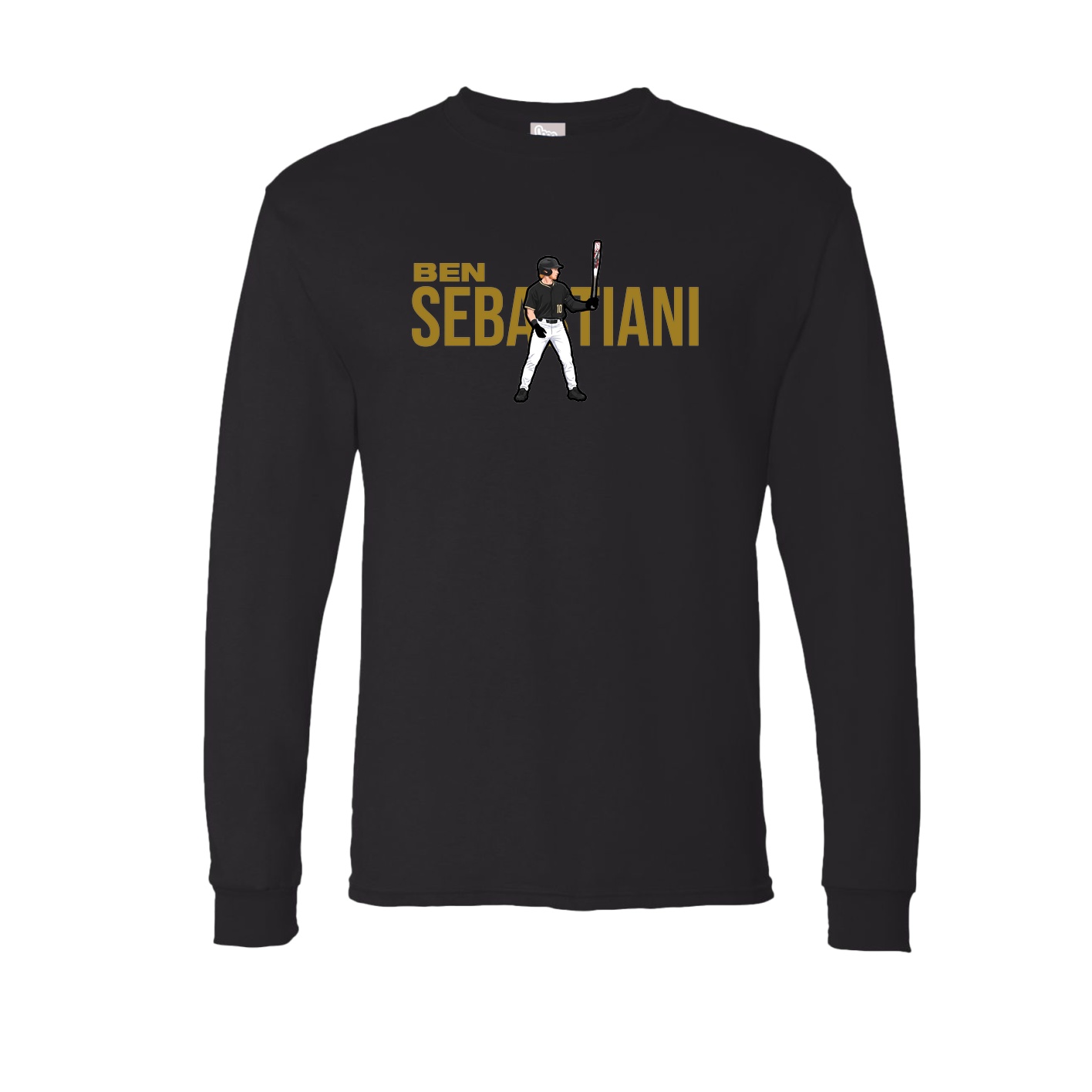 Long Sleeve Tee — Player Name in Black