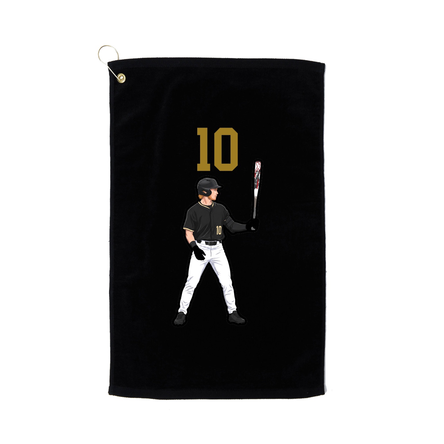 Golf Towel — Number Top in Black