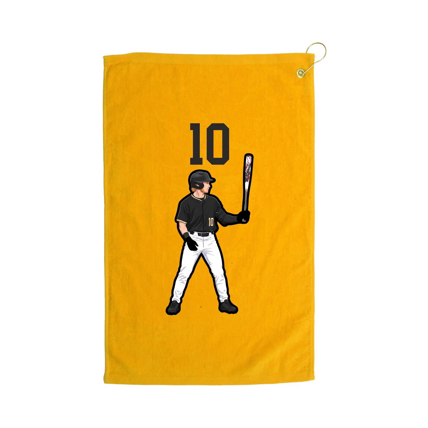 Golf Towel — Number Top in Gold