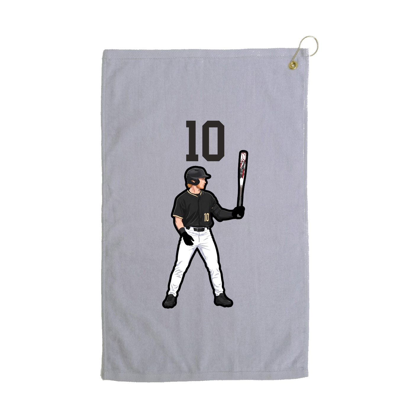 Golf Towel — Number Top in Grey