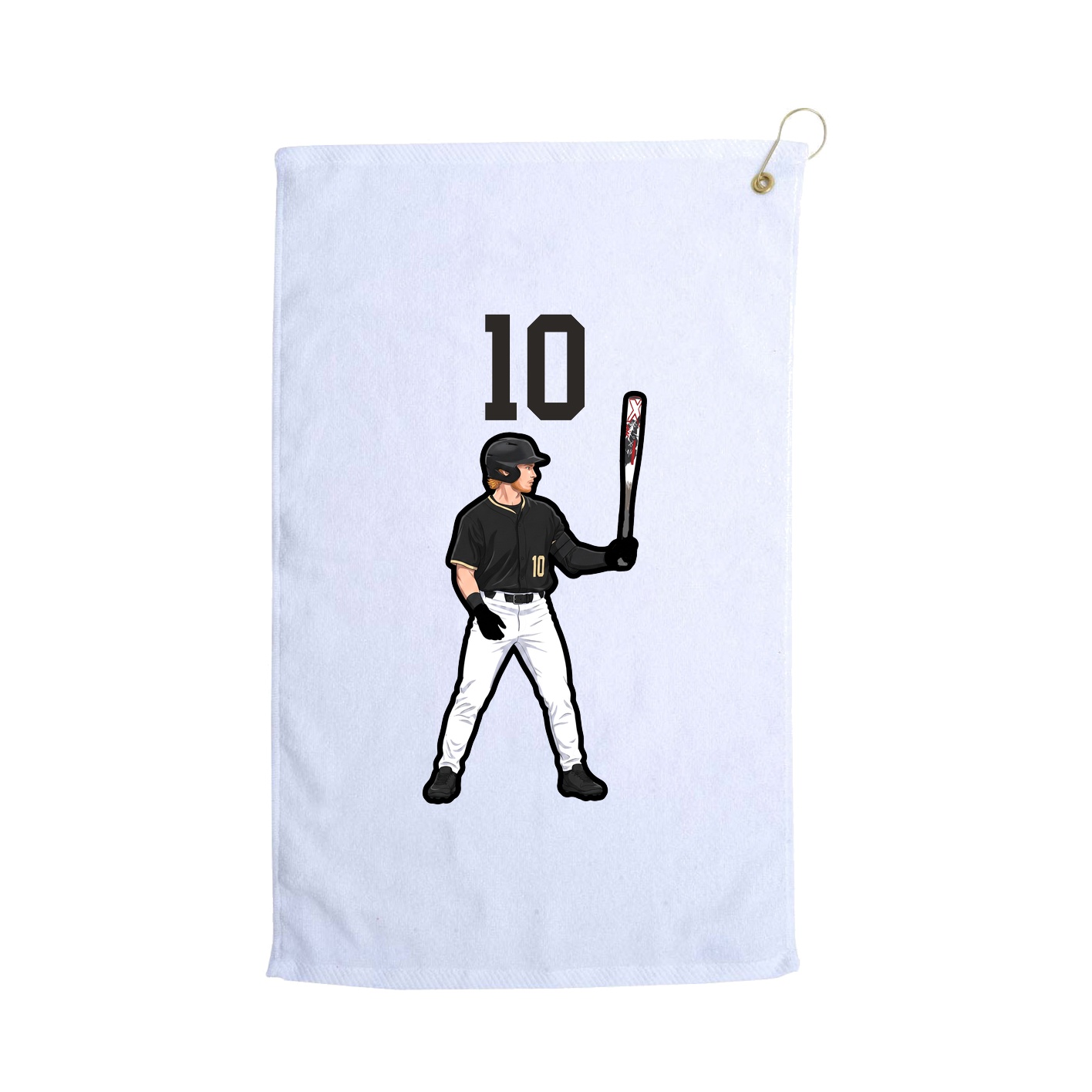 Golf Towel — Number Top in White