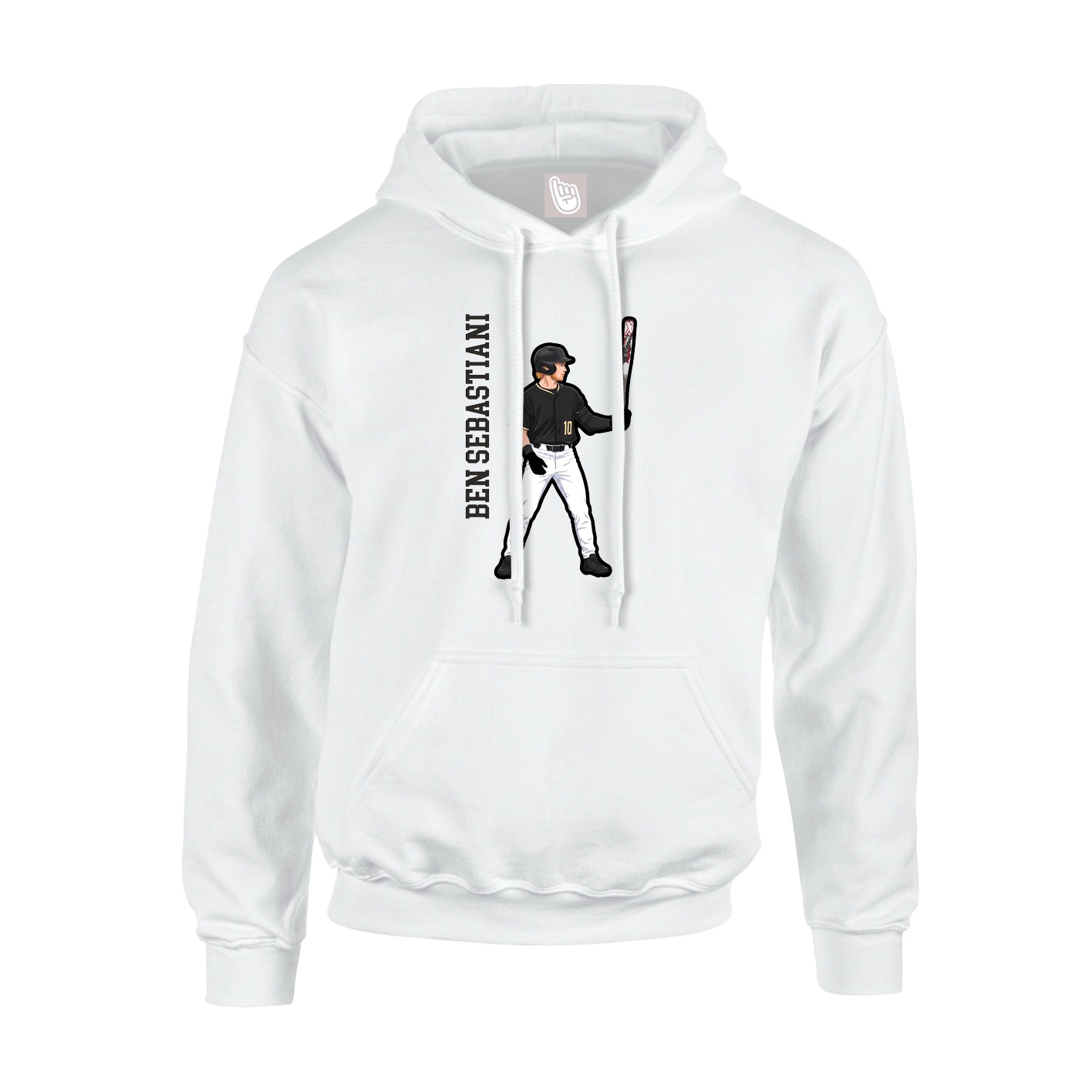 Youth Hoodie — Name Vertical in White