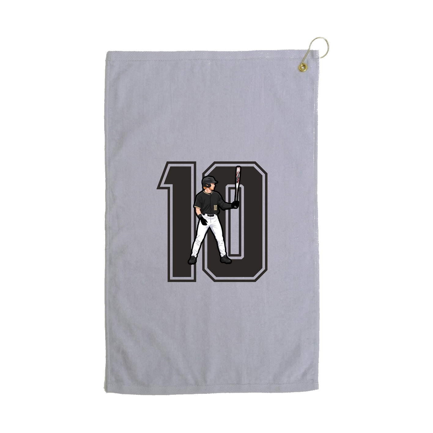 Golf Towel — Number in Grey