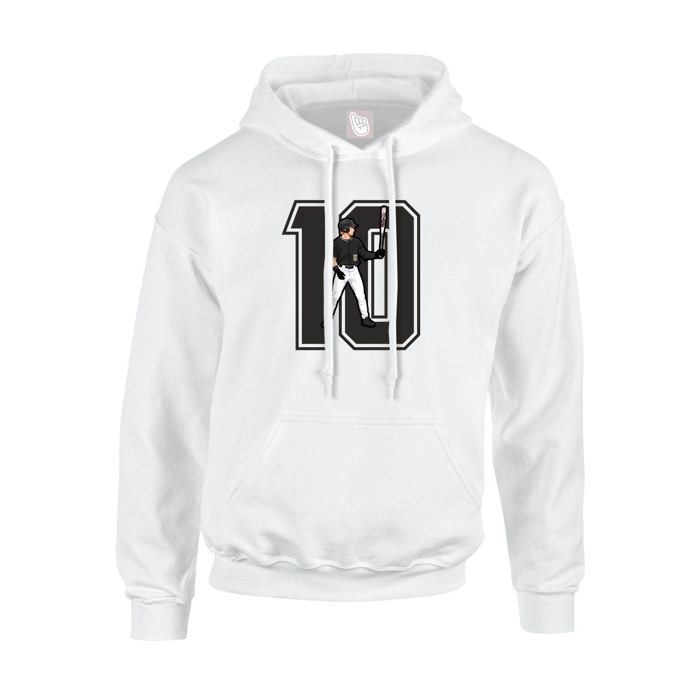 Hoodie — Number in White