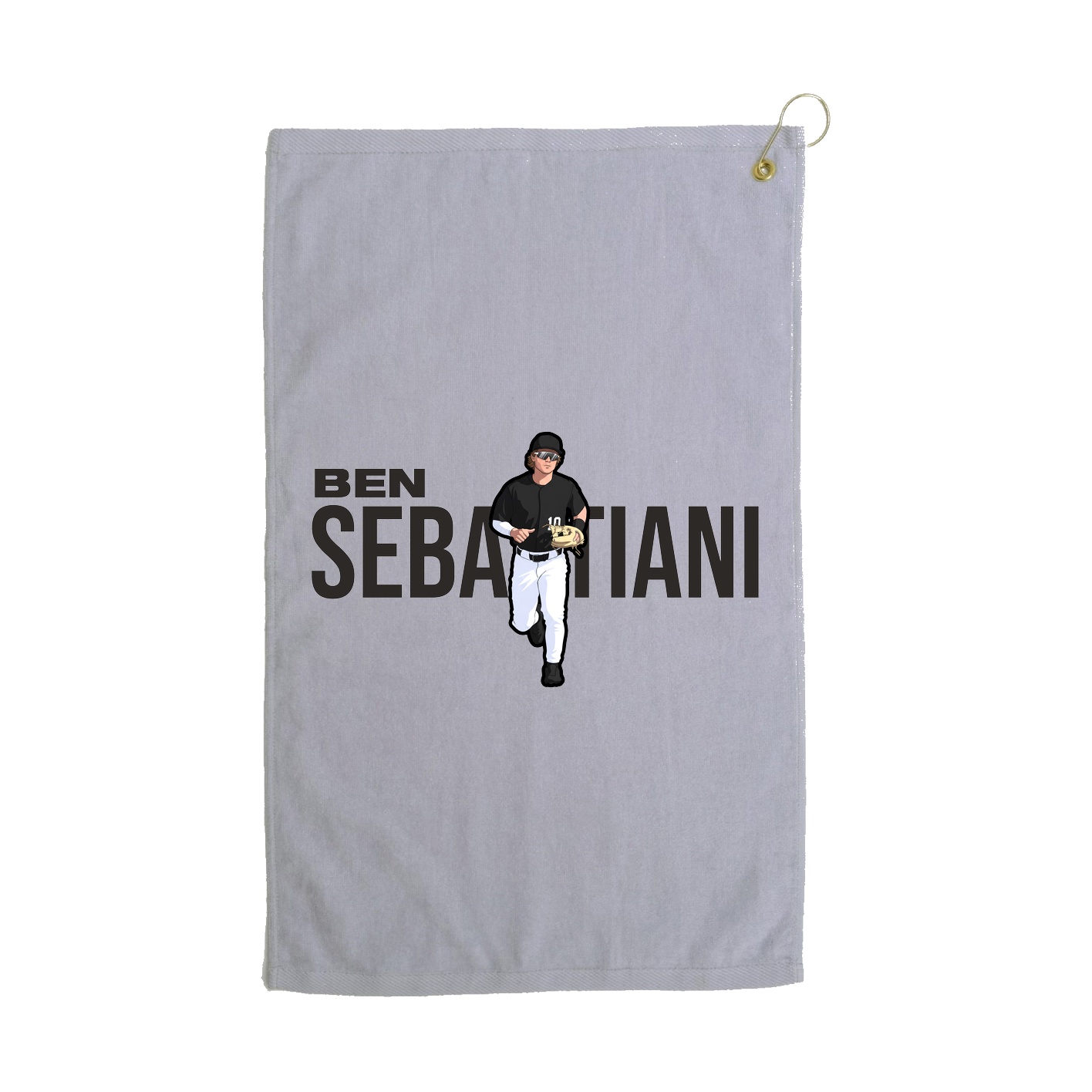 Golf Towel — Player Name in Grey