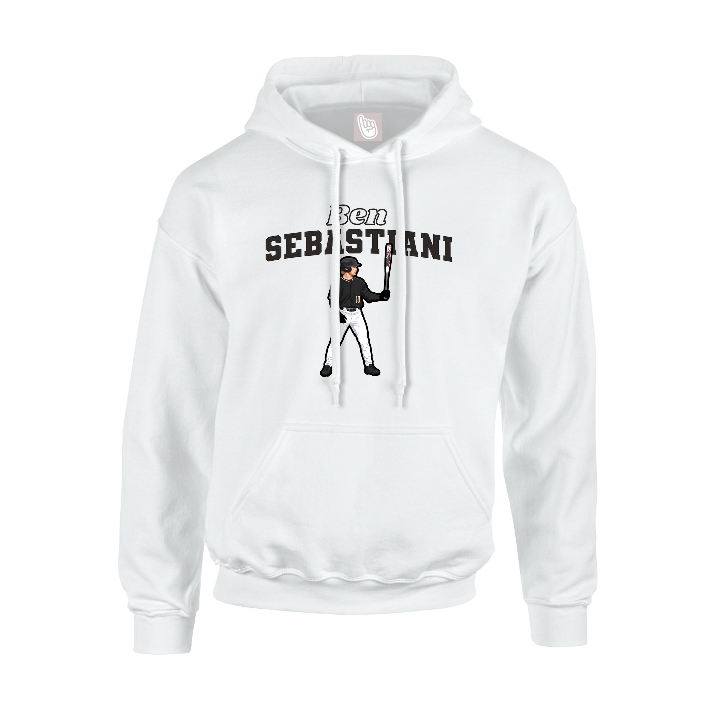 Youth Hoodie — Name Arch in White