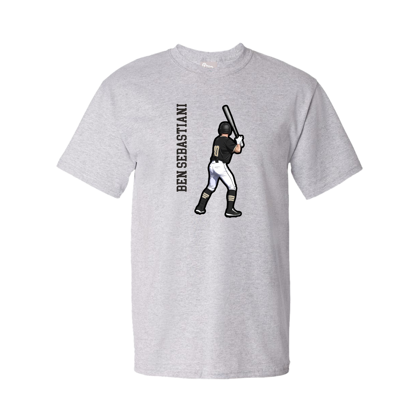 Youth Tee — Name Vertical in Grey