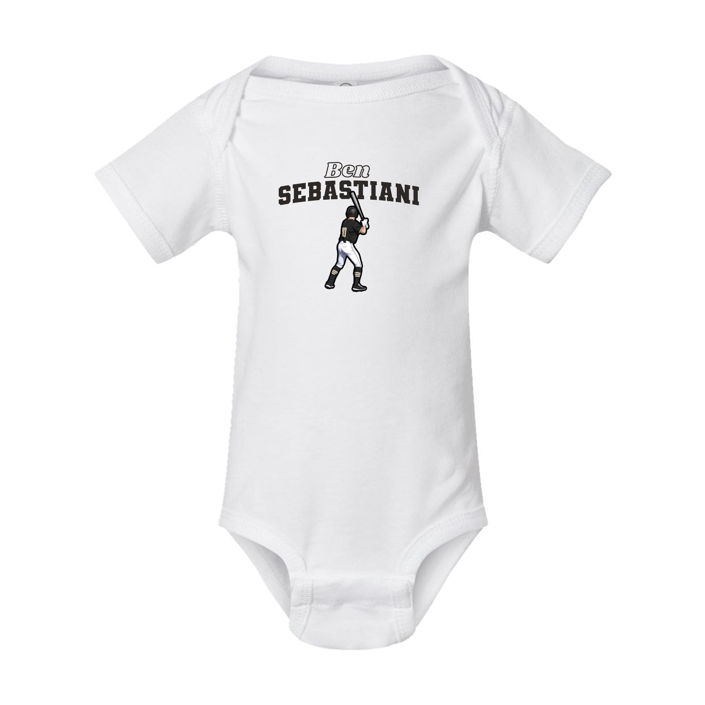Baby Onesie — Name Arch in White