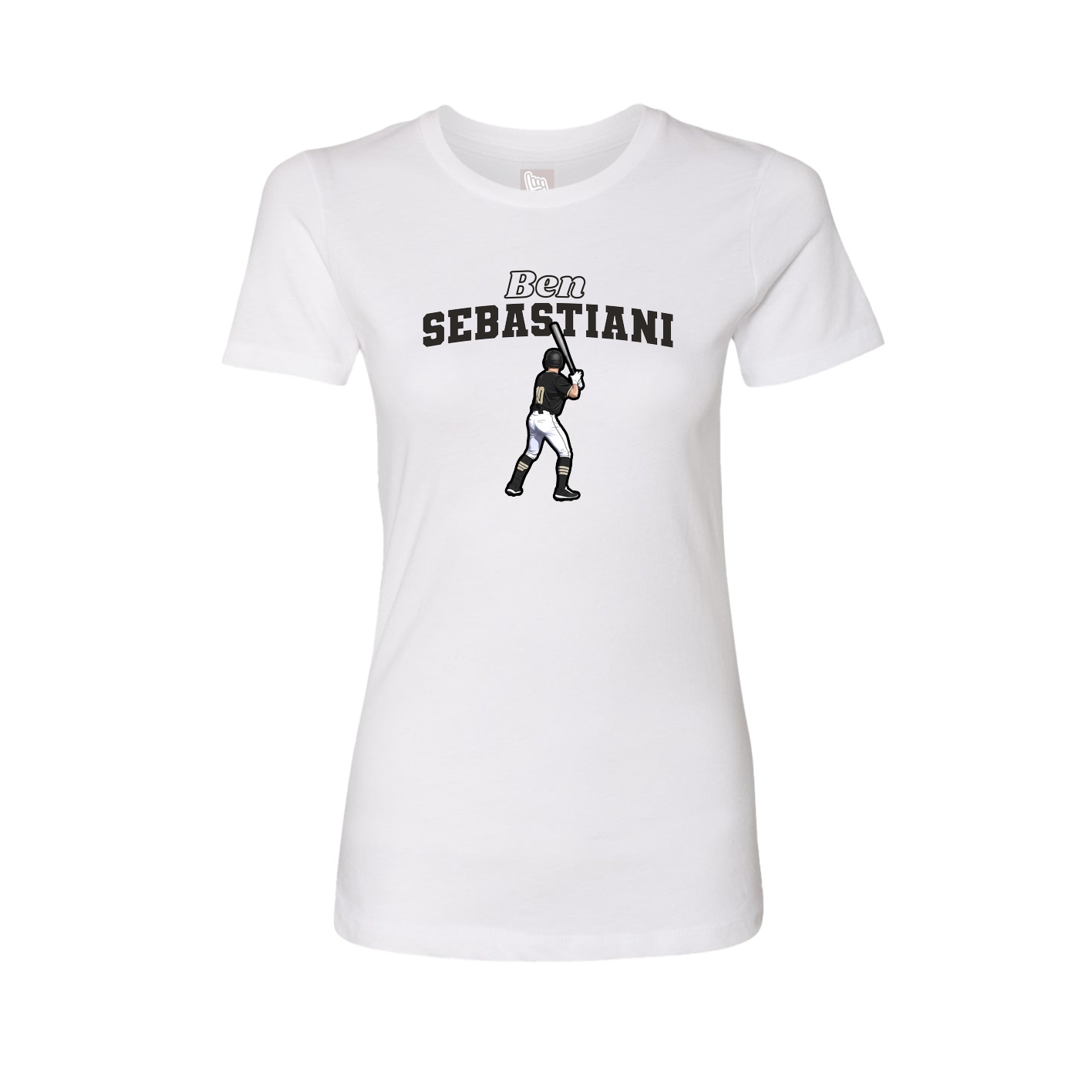 Womens Tee — Name Arch in White