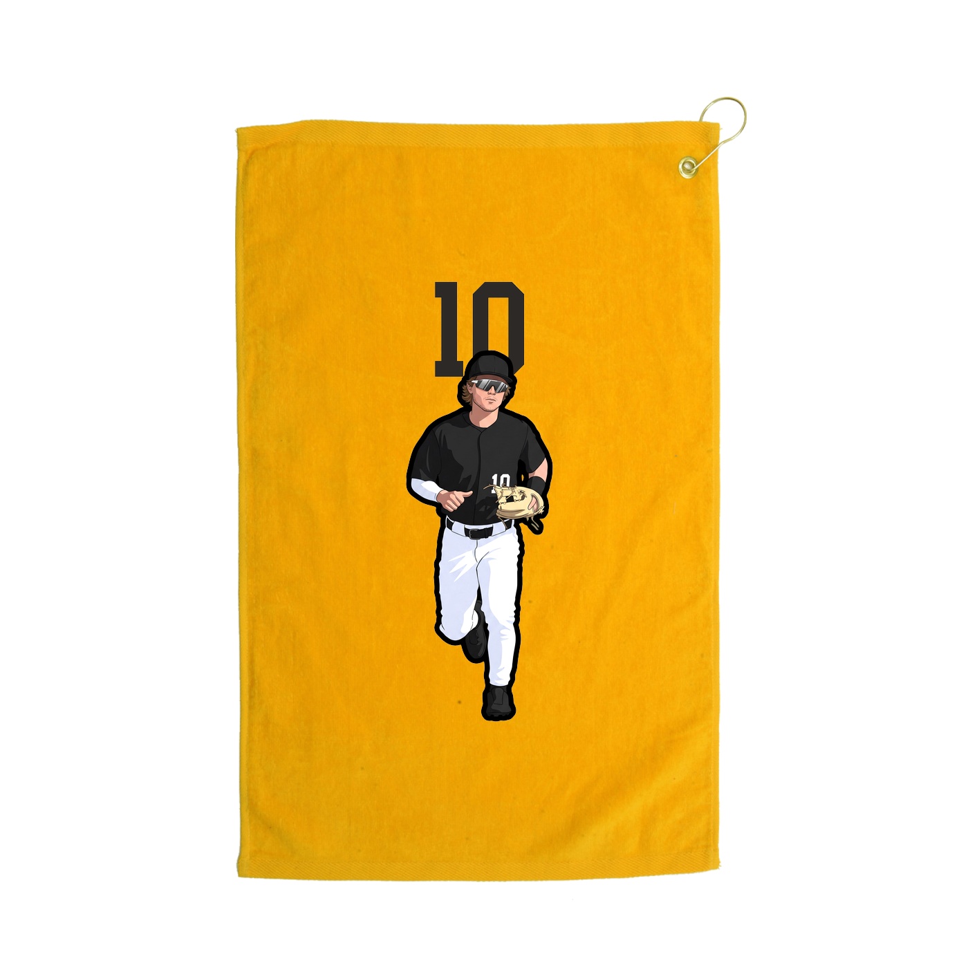 Golf Towel — Number Top in Gold