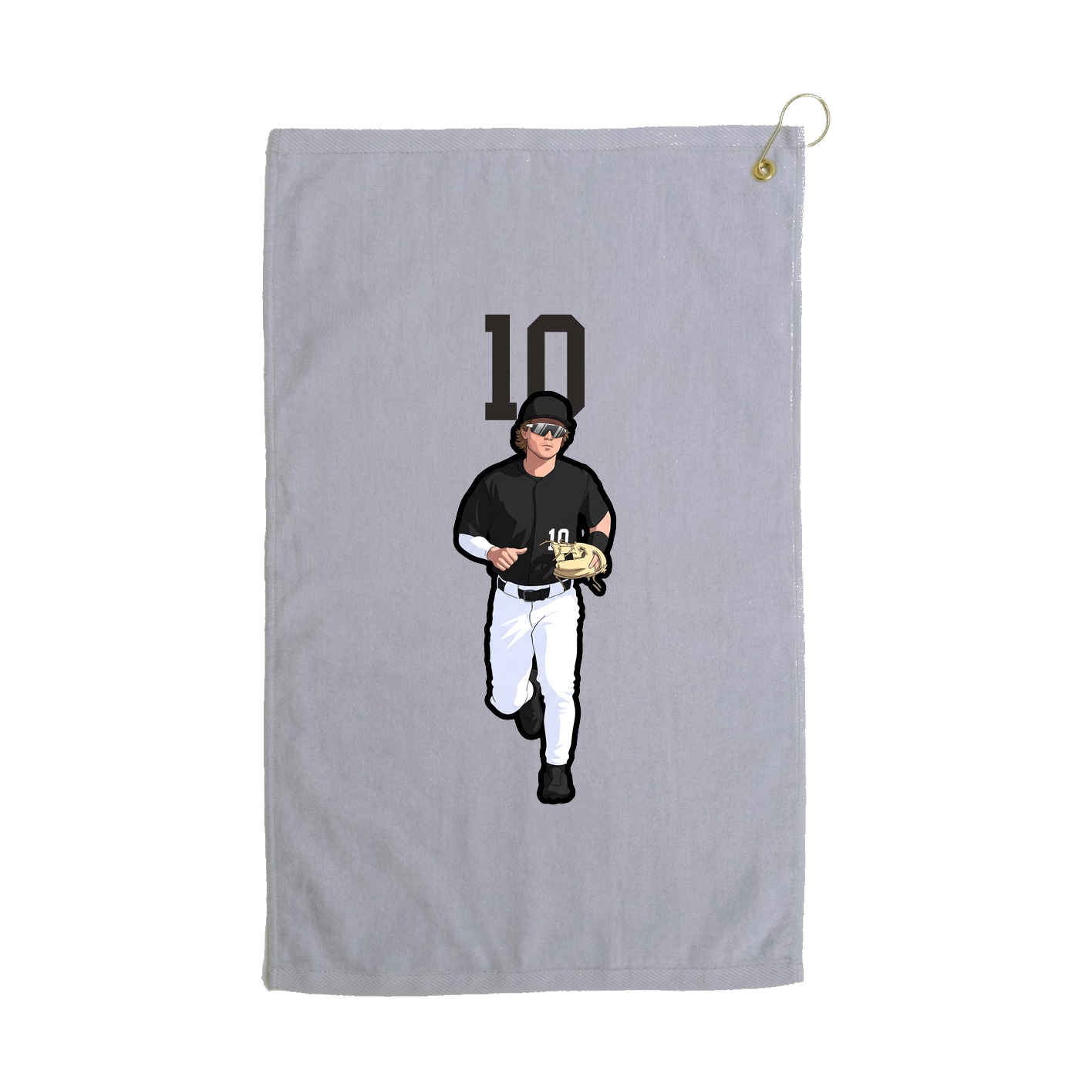 Golf Towel — Number Top in Grey