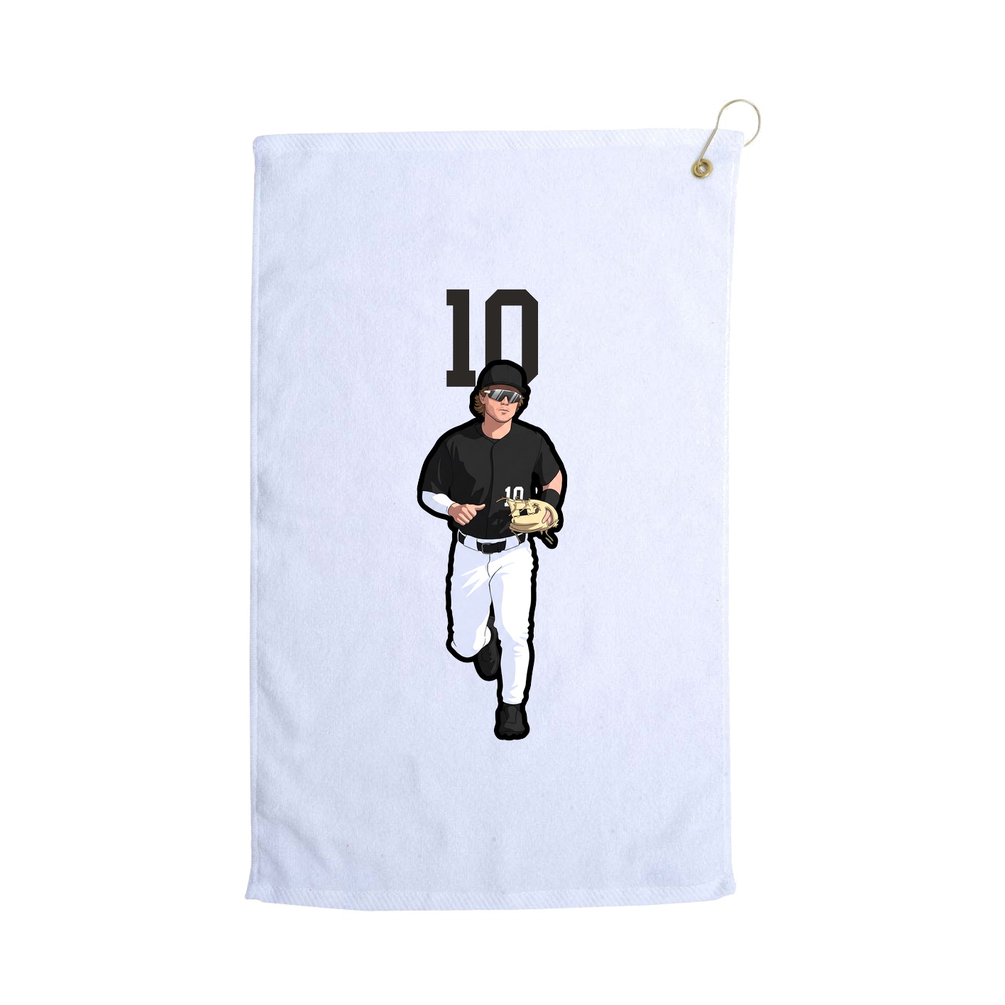 Golf Towel — Number Top in White
