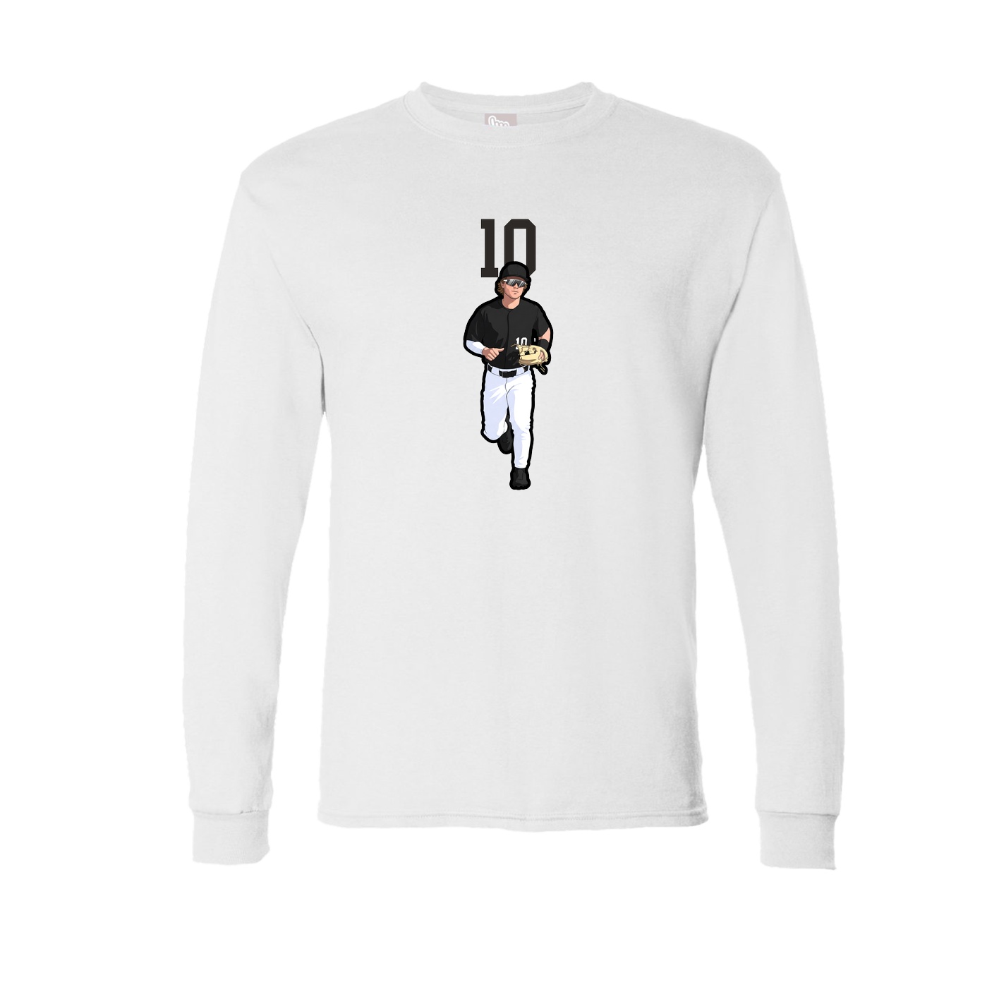 Long Sleeve Tee — Number Top in White