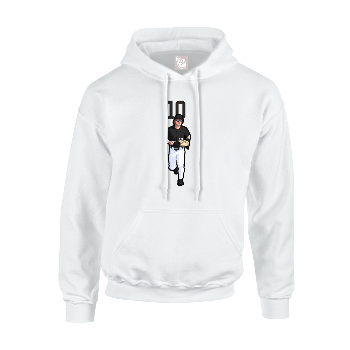 Youth Hoodie — Number Top in White
