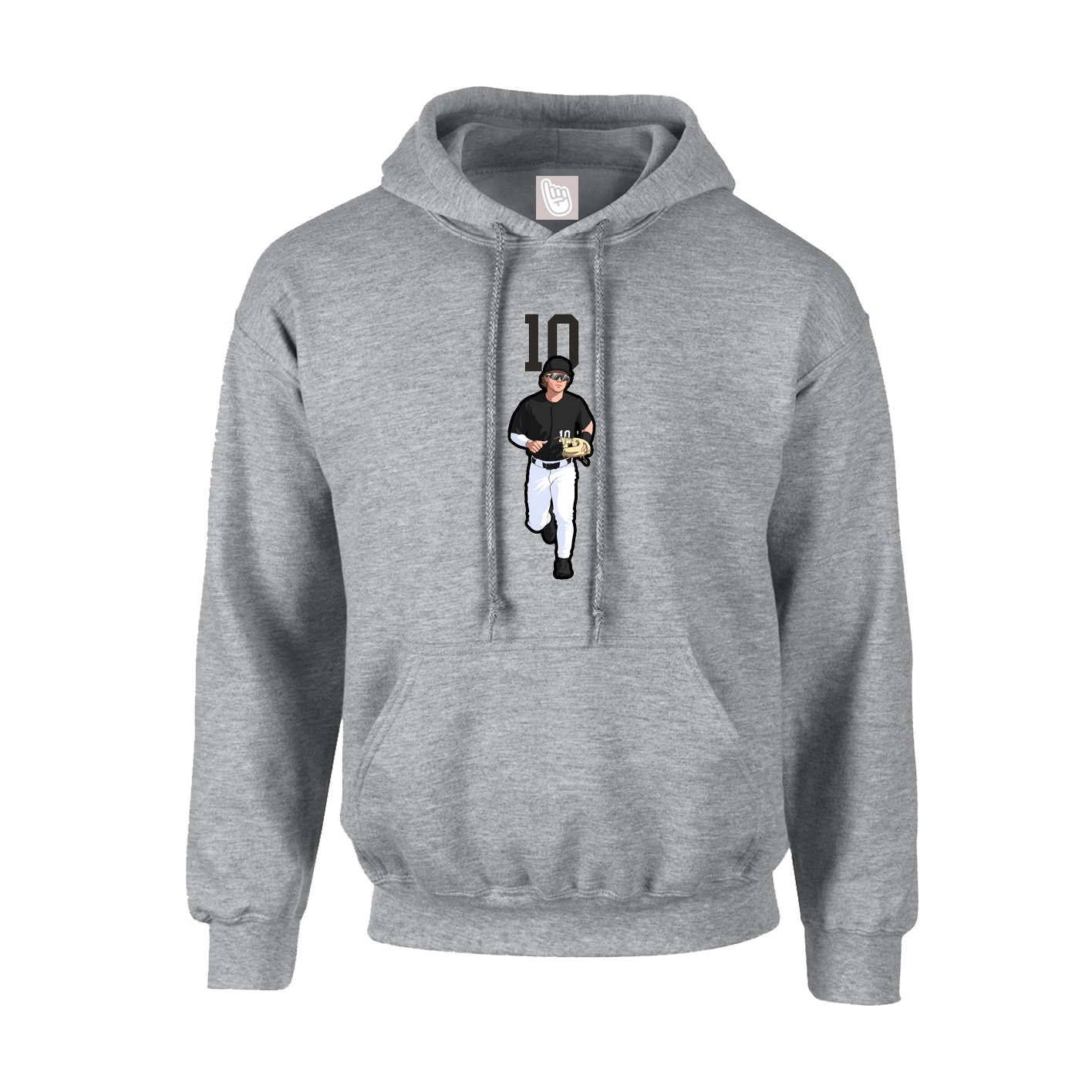 Youth Hoodie — Number Top in Grey