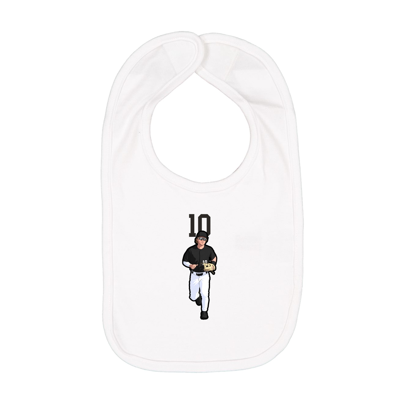 Infant Bib — Number Top in White