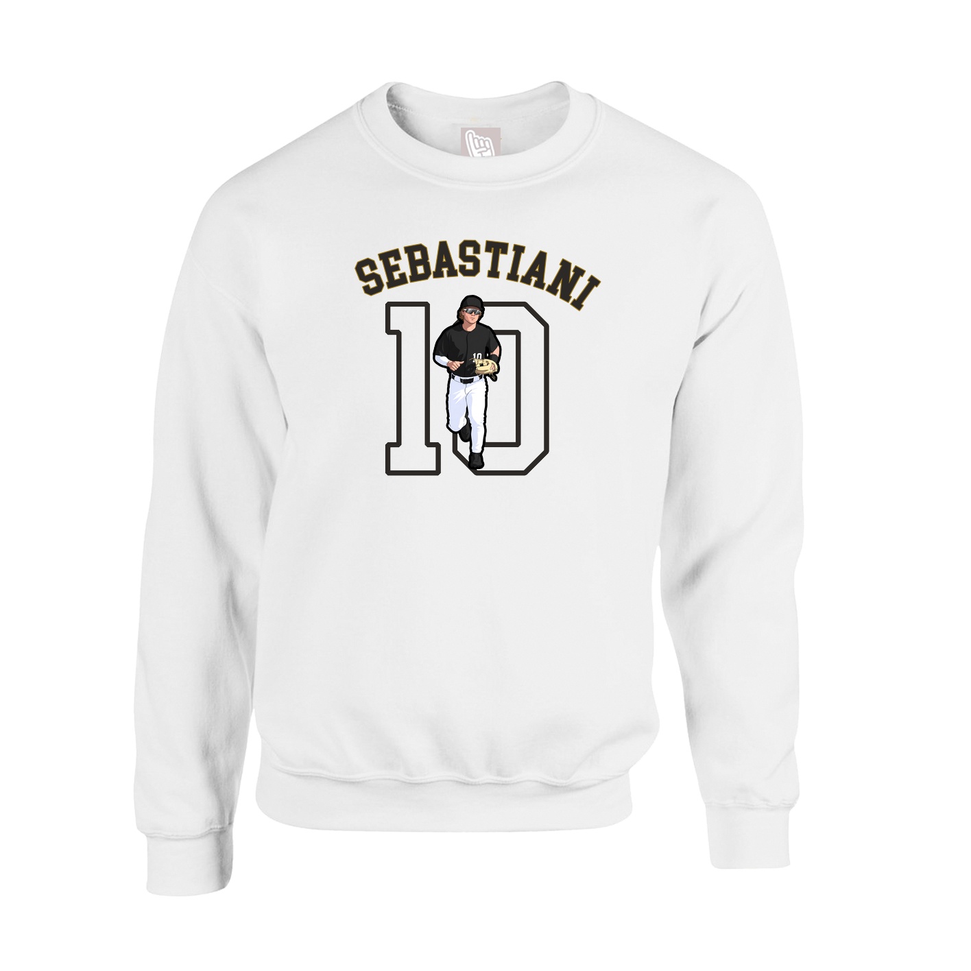 Fleece Crew — Shirsey Arch in White