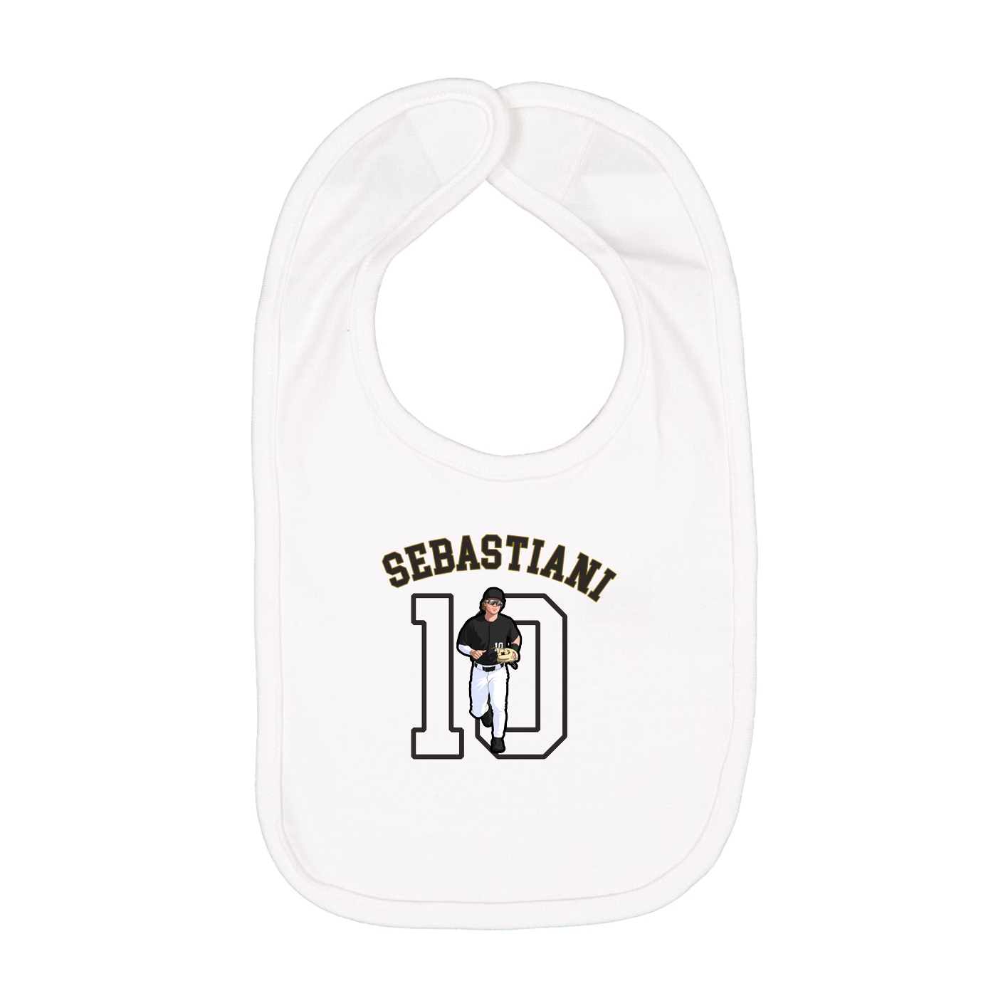 Infant Bib — Shirsey Arch in White
