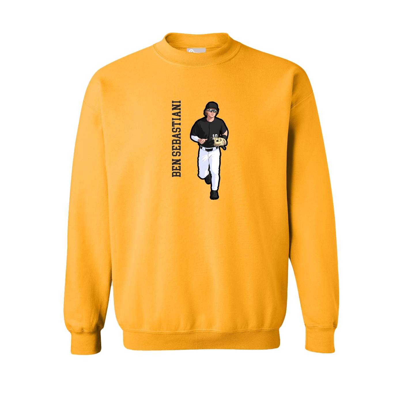 Fleece Crew — Name Vertical in Gold