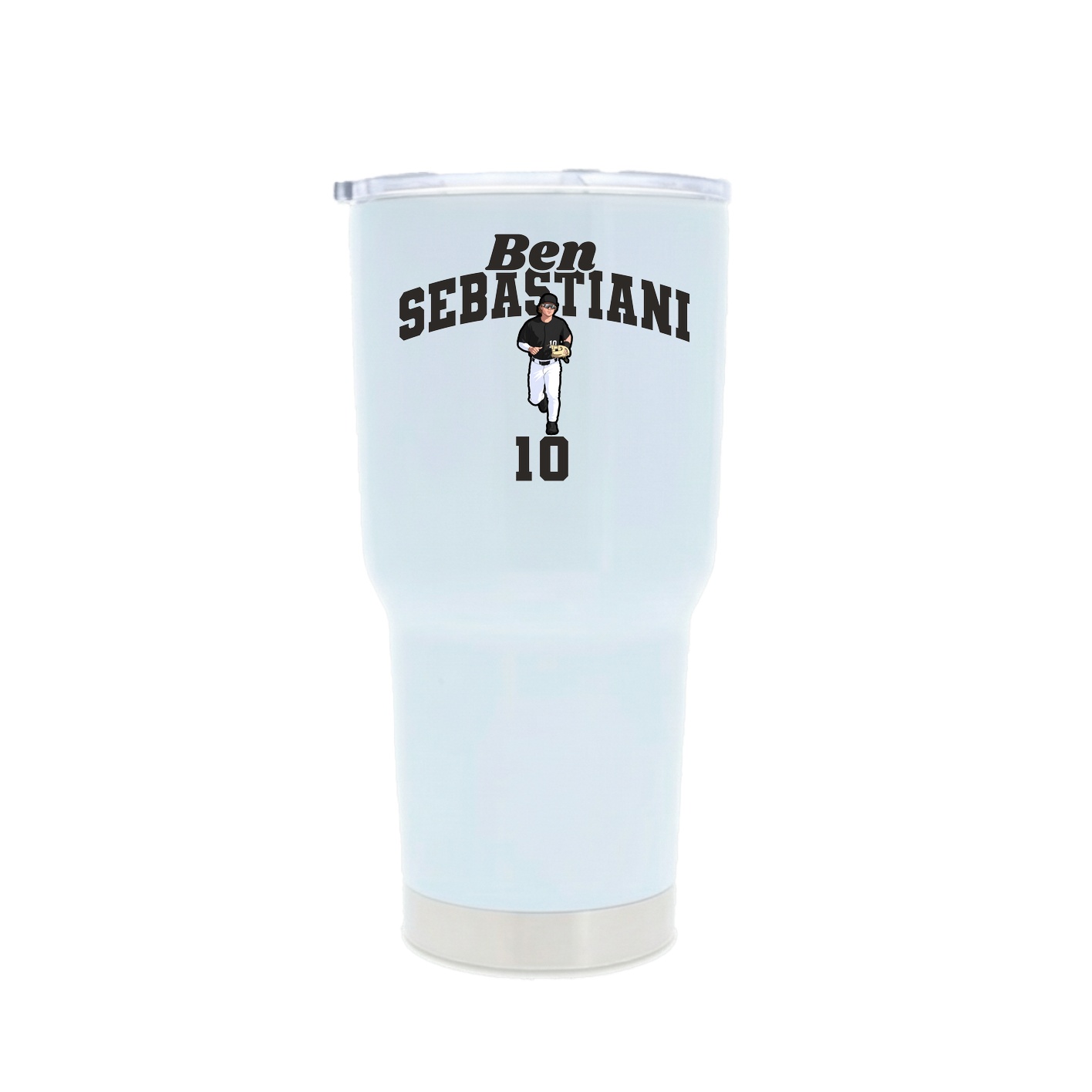 30oz Stainless Steel Tumbler — Signature Arch in White
