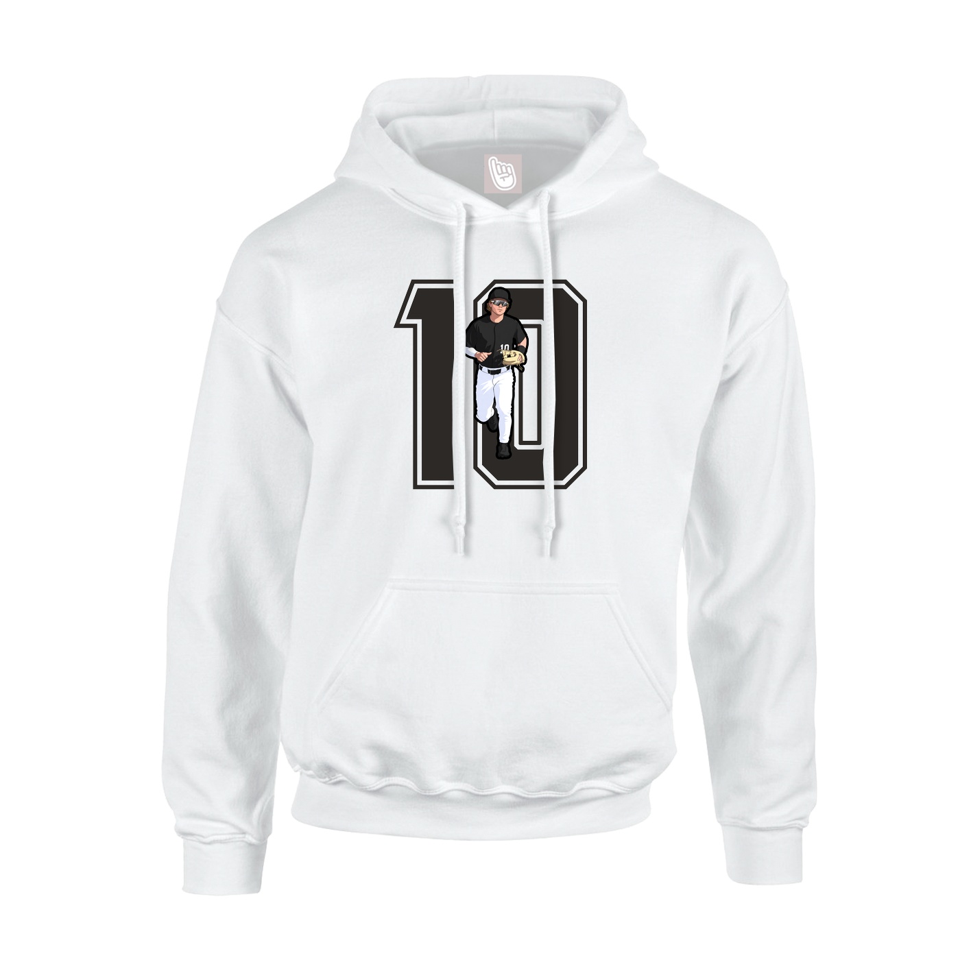 Hoodie — Number in White