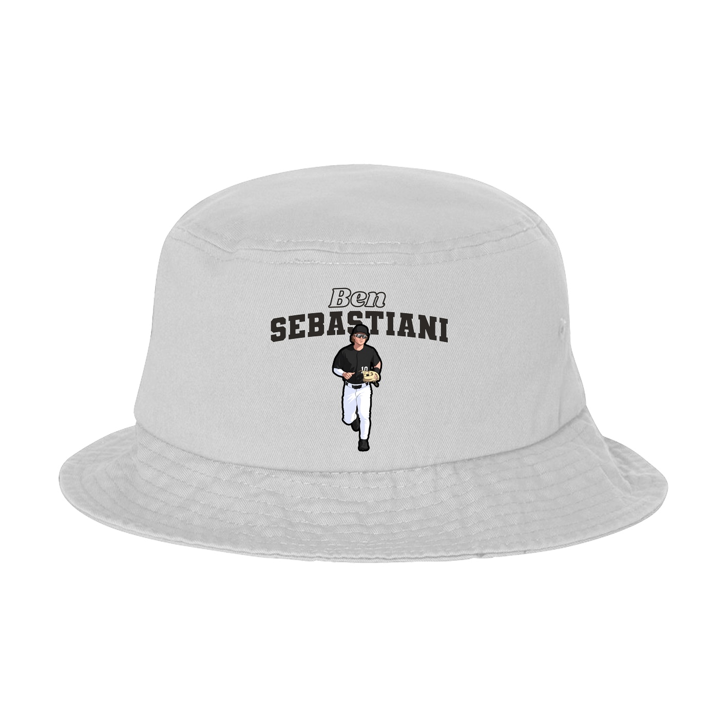 Bucket Cap — Name Arch in White