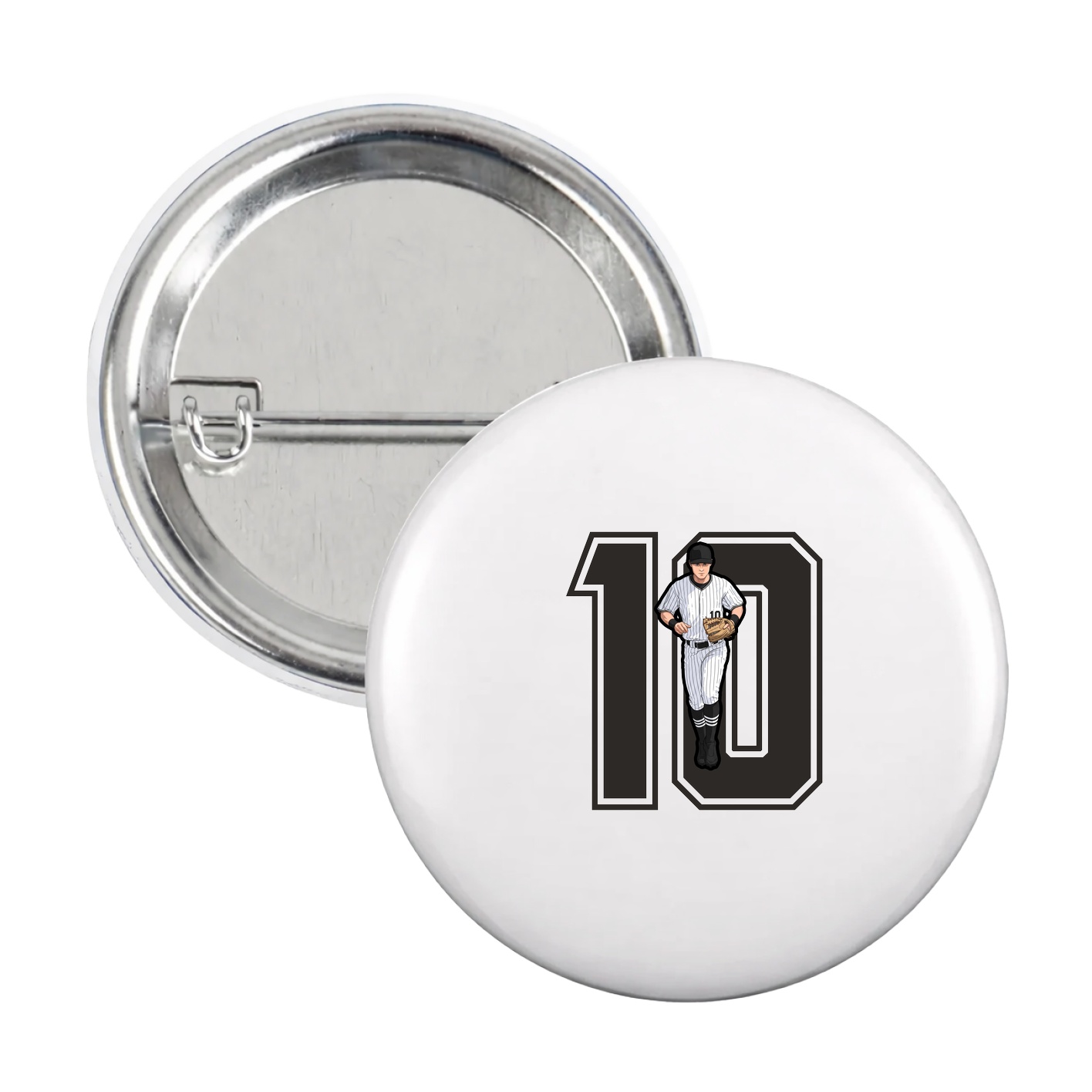 Game Day Button — Number in White