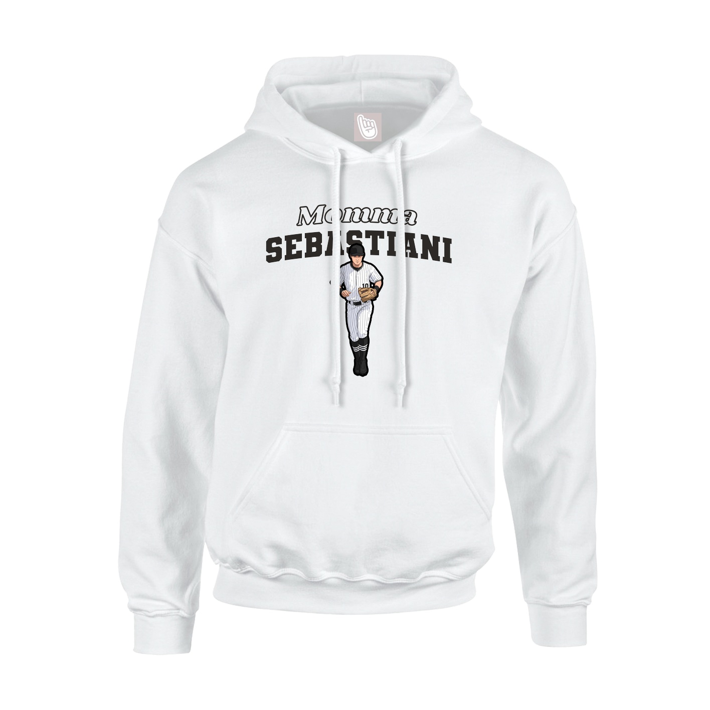 Youth Hoodie — Mothers Day Block in White