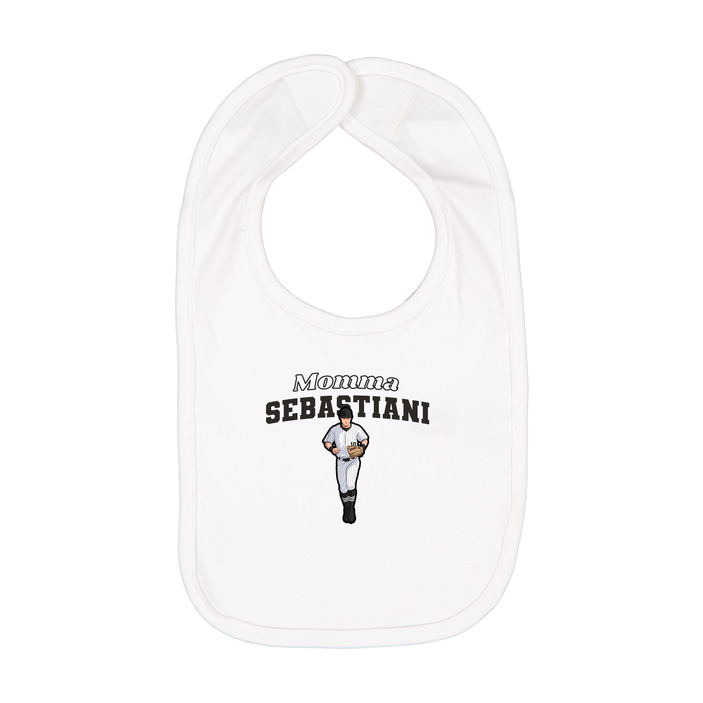 Infant Bib — Mothers Day Block in White
