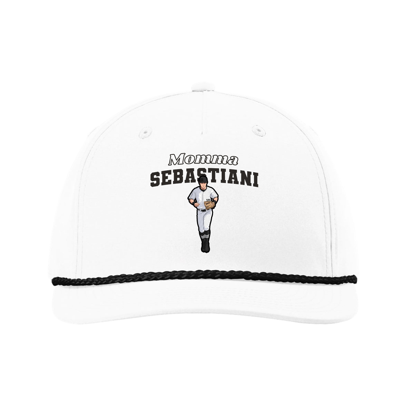 Five-Panel Classic Rope Cap — Mothers Day Block in White