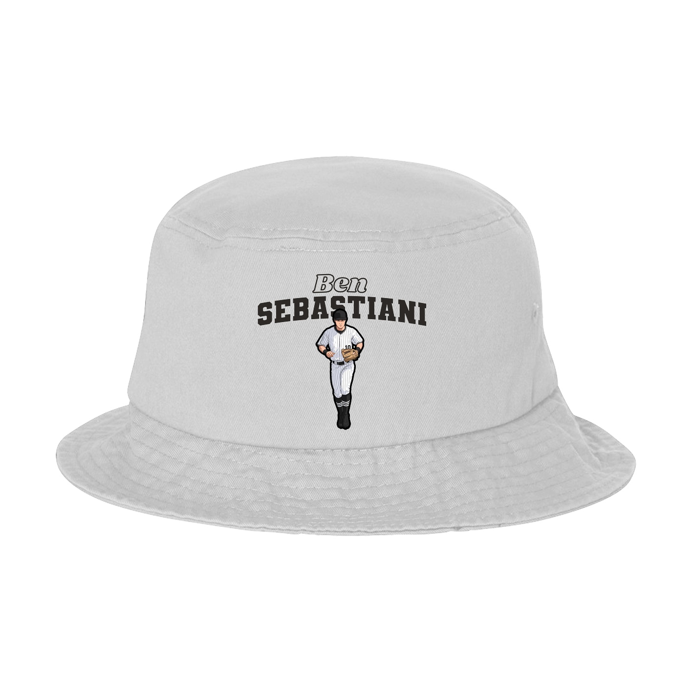 Bucket Cap — Name Arch in White