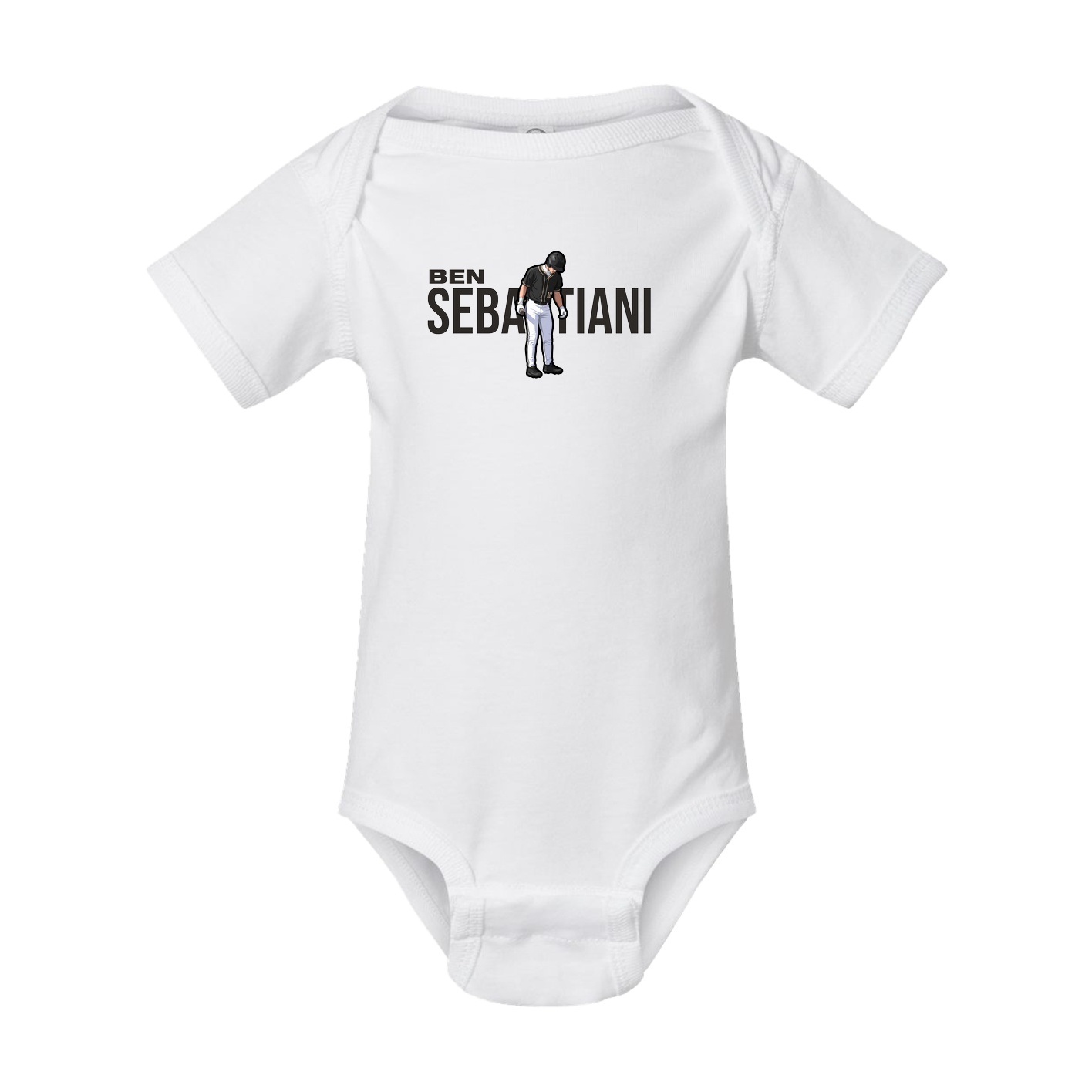 Baby Onesie — Player Name in White