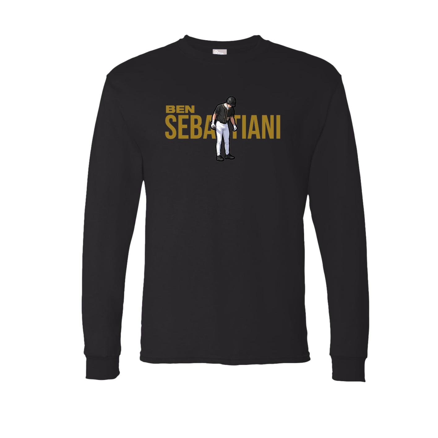 Long Sleeve Tee — Player Name in Black